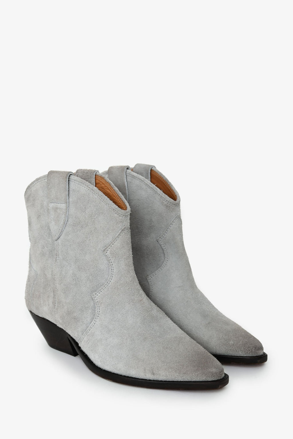Isabel Marant Grey Suede Western Ankle Boots Size 38