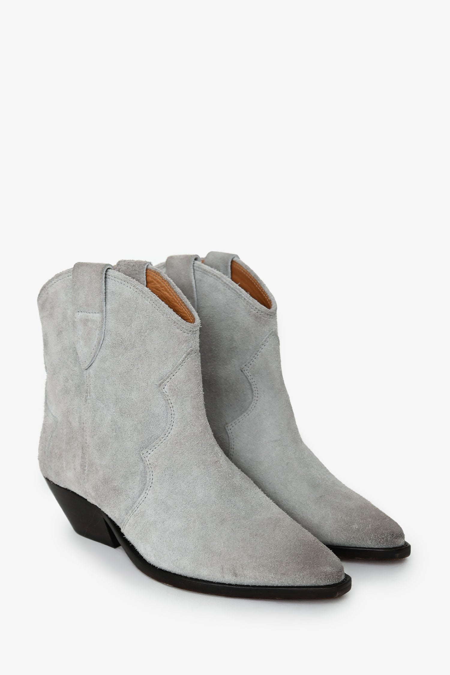 Isabel Marant Grey Suede Western Ankle Boots Size 38