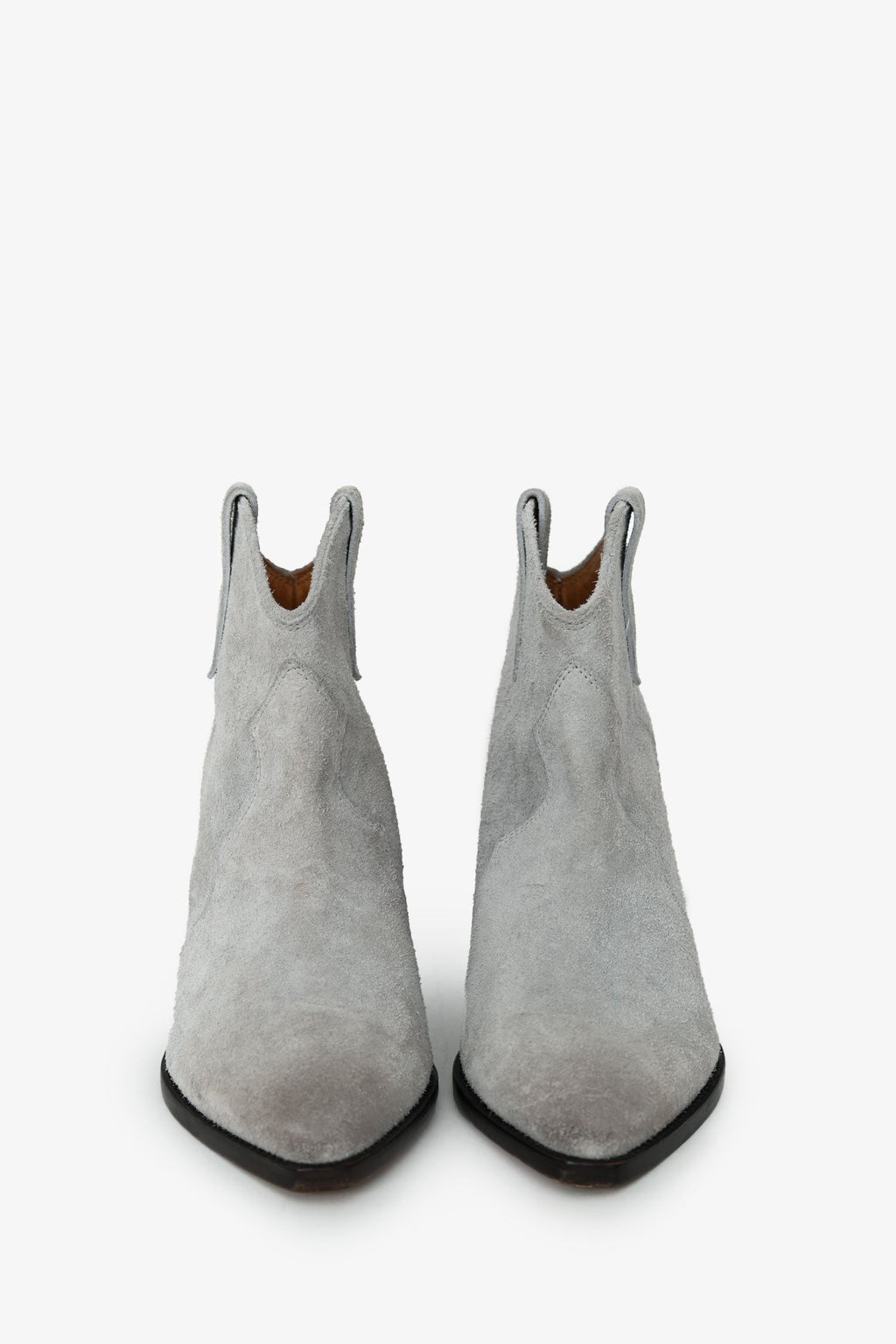 Isabel Marant Grey Suede Western Ankle Boots Size 38
