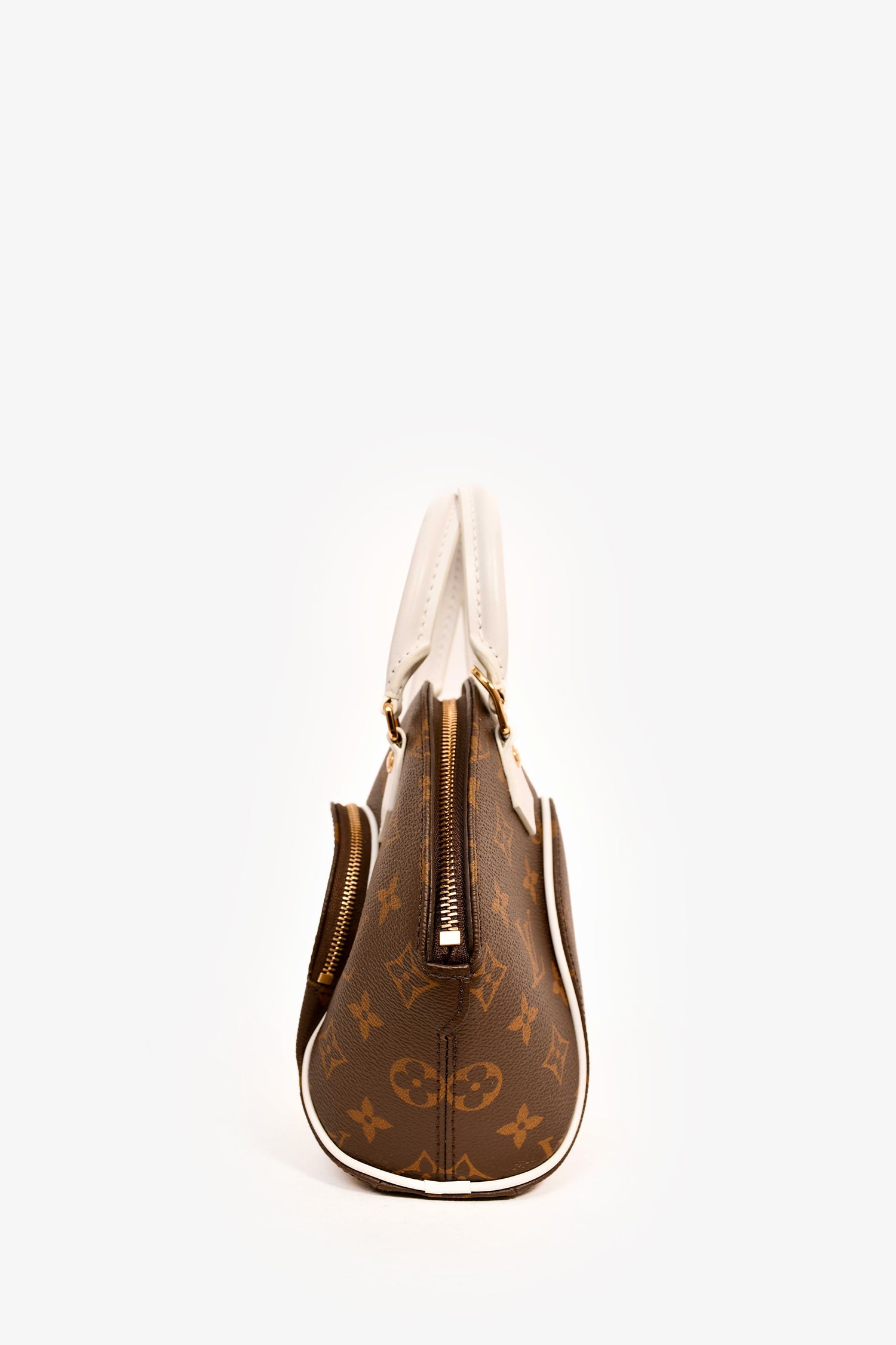 Louis Vuitton Monogram White Accent Leather 'Elipse BB' Top Handle with Strap
