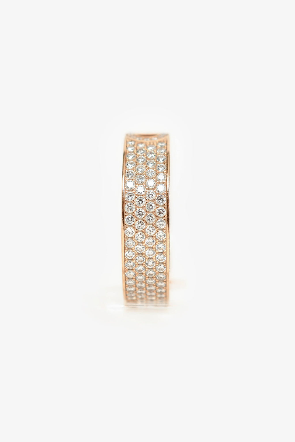 Hermès 18K Rose Gold Diamond Small H d'Ancre Ring Size 56