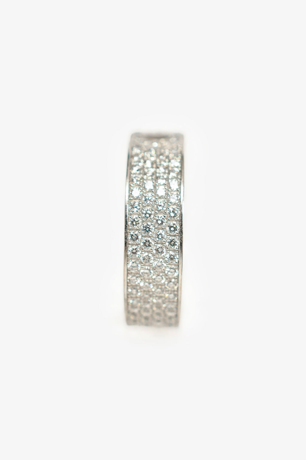 Hermès 18K White Gold Diamond Small H d'Ancre Ring Size 54