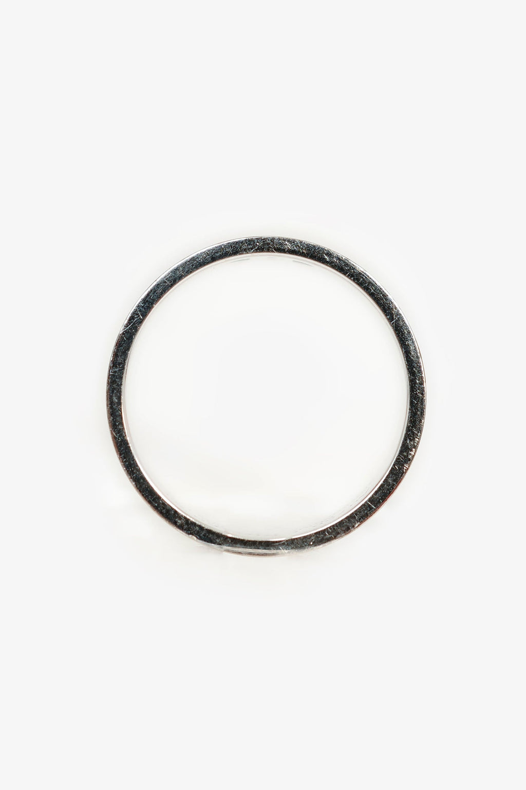 Hermès 18K White Gold Diamond Small H d'Ancre Ring Size 54