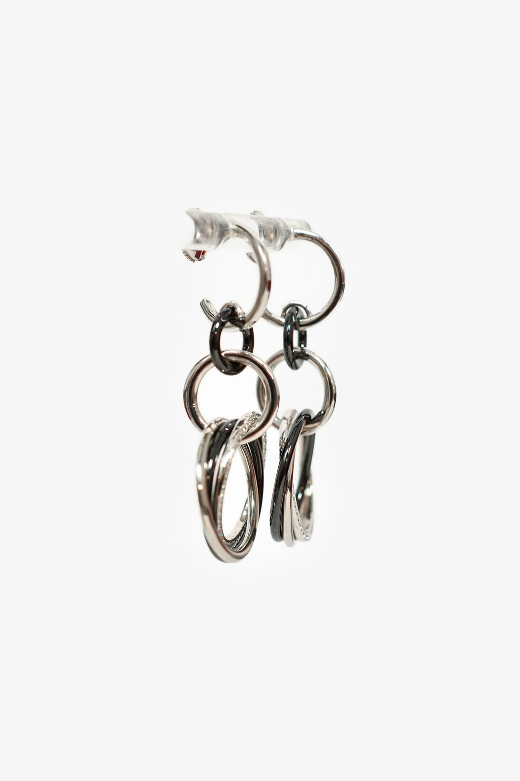 Cartier 18K White Gold/Black Ceramic Diamond Trinity Earrings