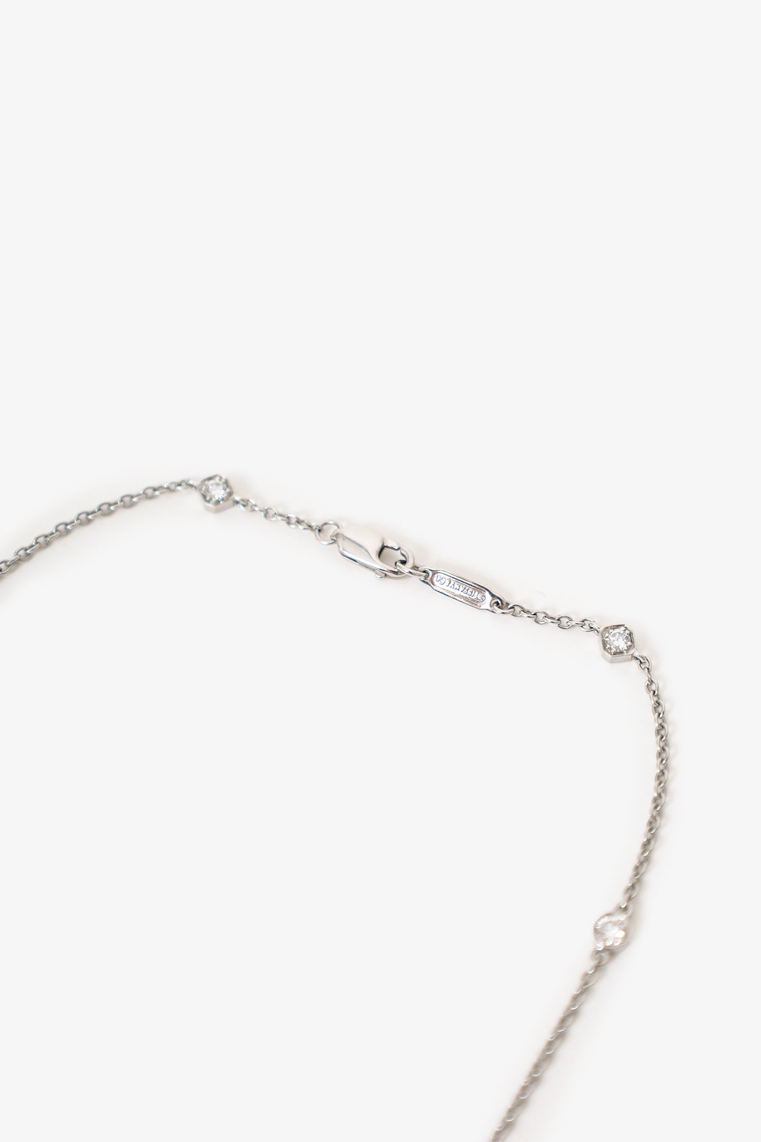 Tiffany & Co. Platinum Diamond Emerald Victoria Key Pendant on Diamond Station Chain