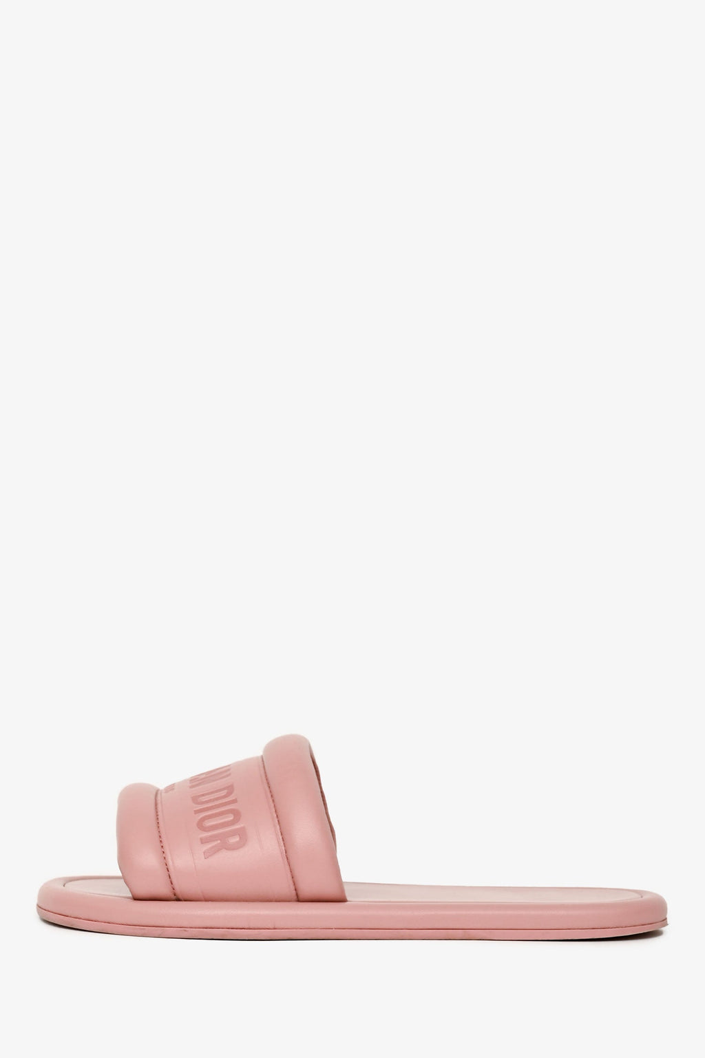 Christian Dior Pink Leather Every-D Logo Embossed Slides Size 36