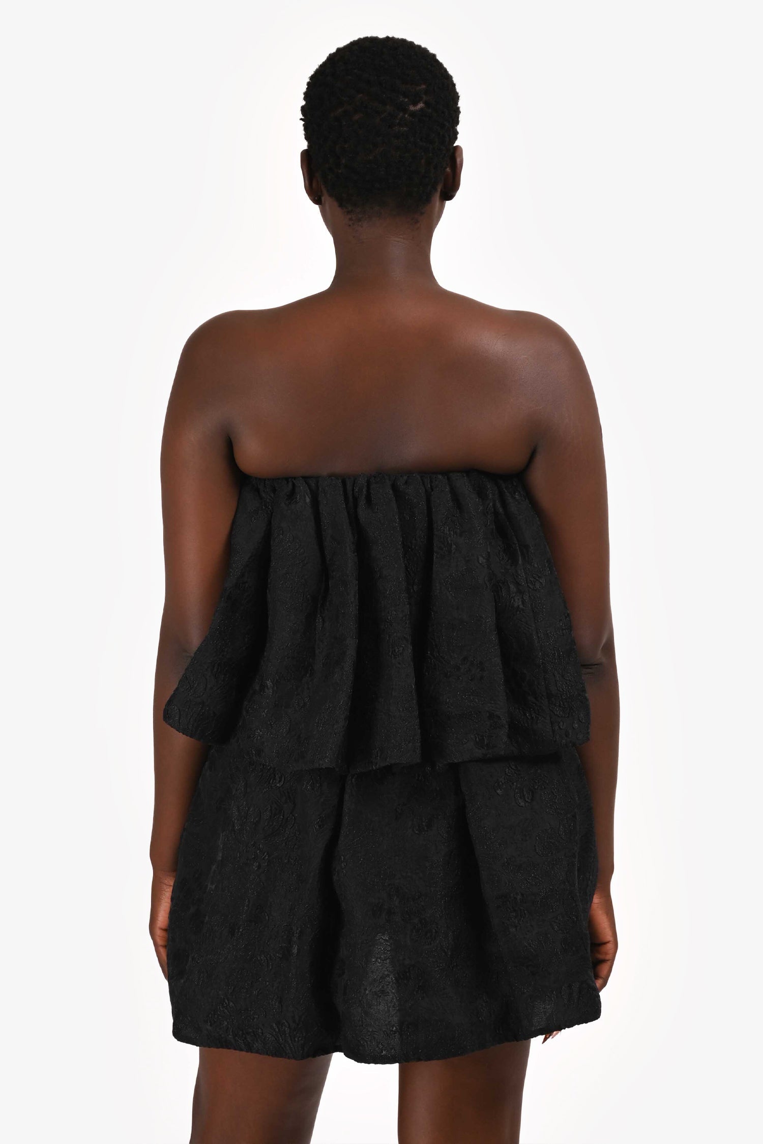Ulla Johnson Black Floral Textured Oui Mini Tube Dress Size 6
