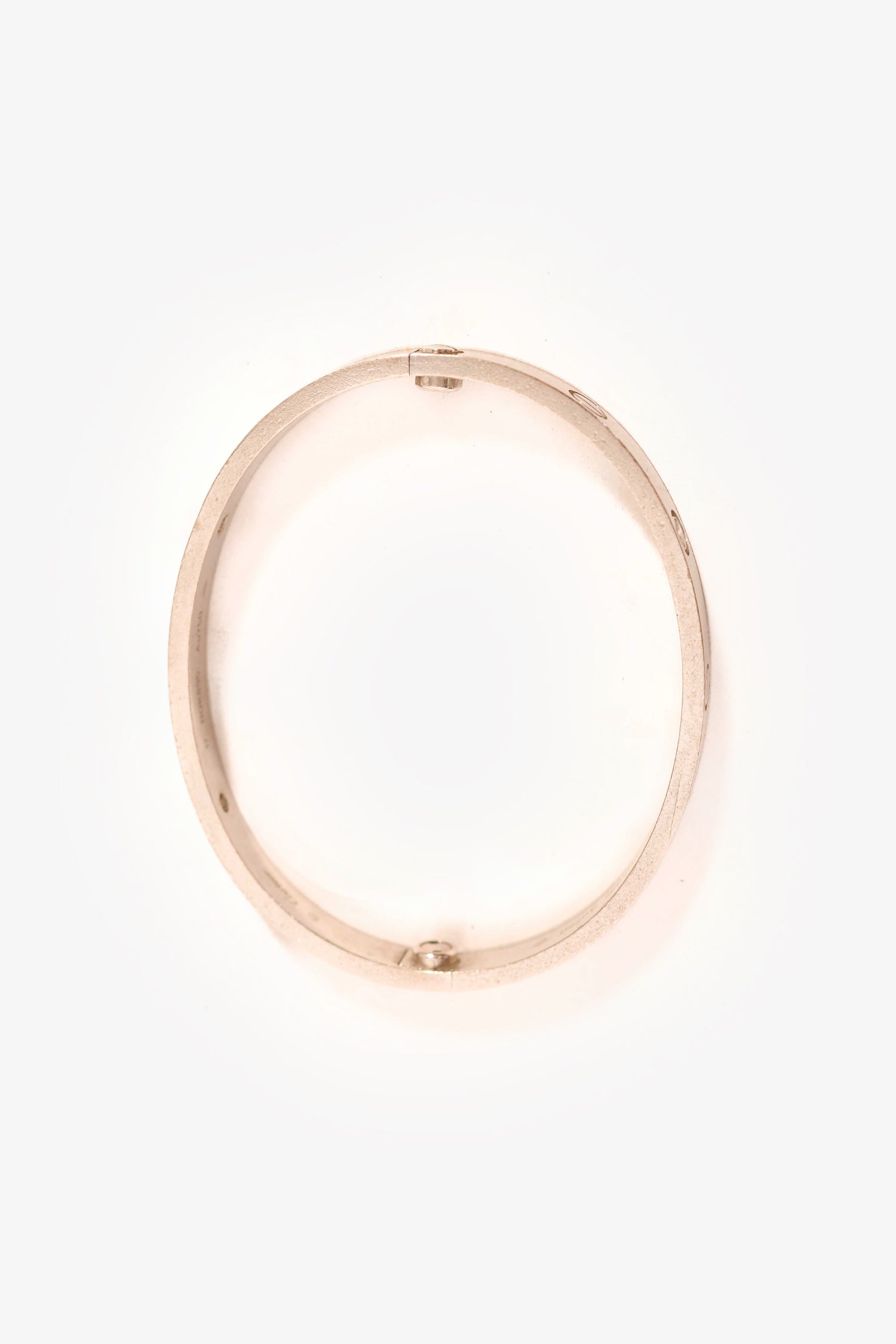 Cartier 18K White Gold 4-Diamond Love Bracelet Medium Model Size 17