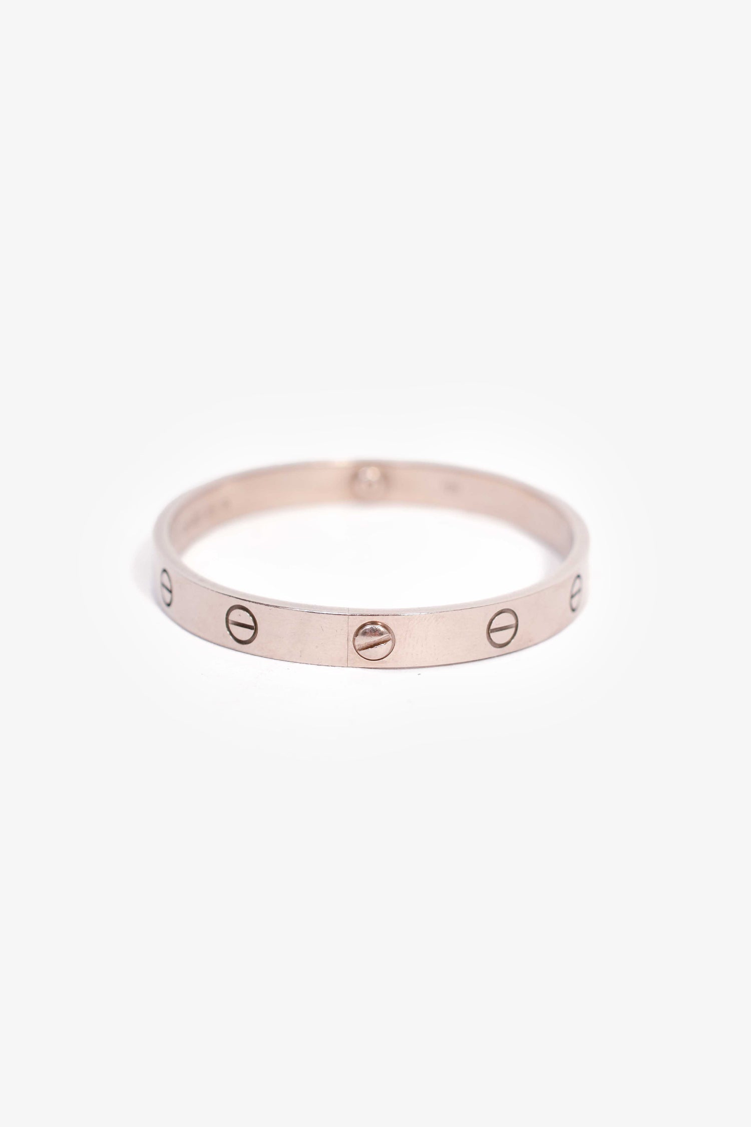 Cartier 18K White Gold Medium Model Love Bracelet Size 17