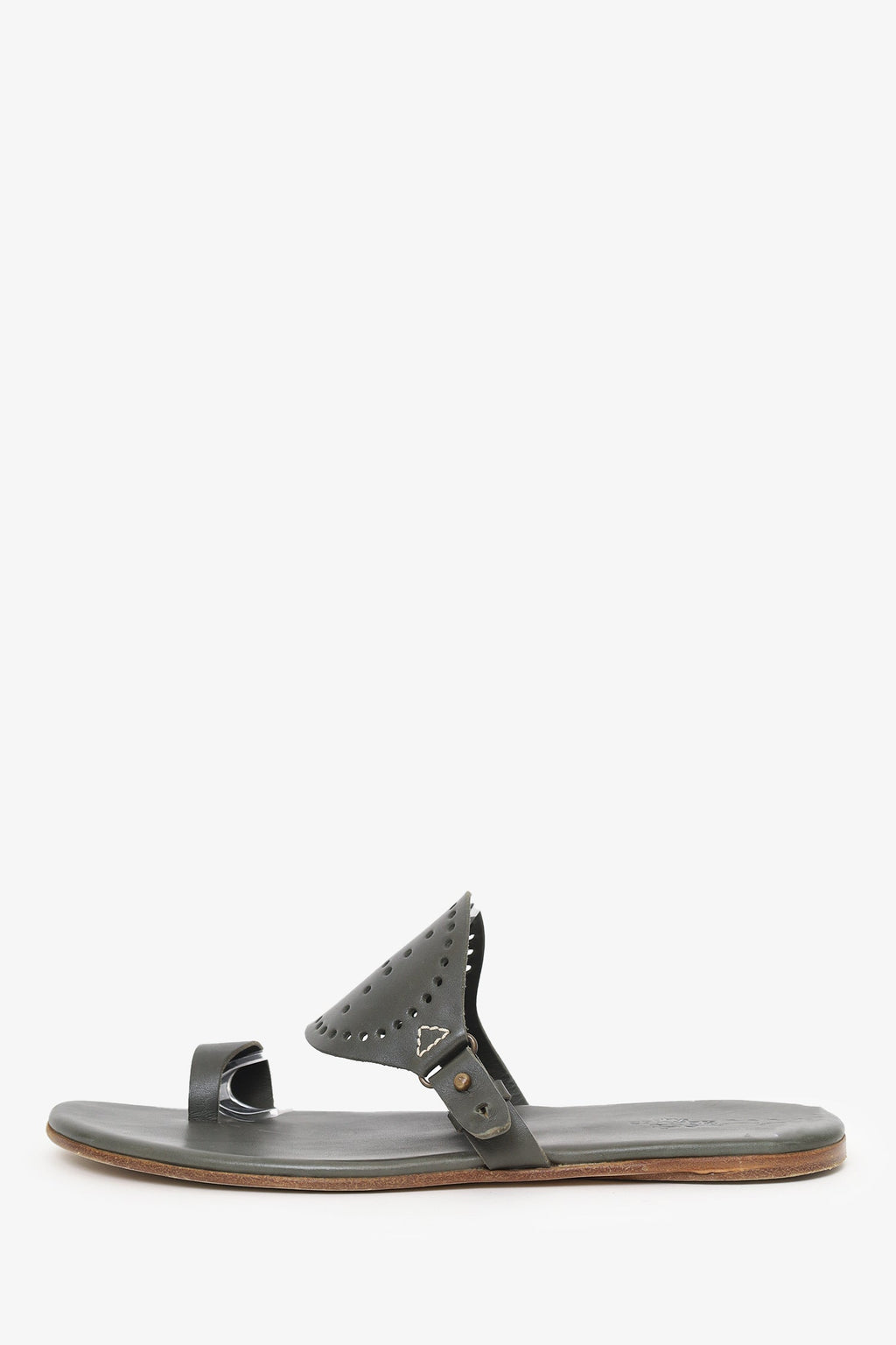 Hermès Olive Leather Hera Sandals Size 42.5