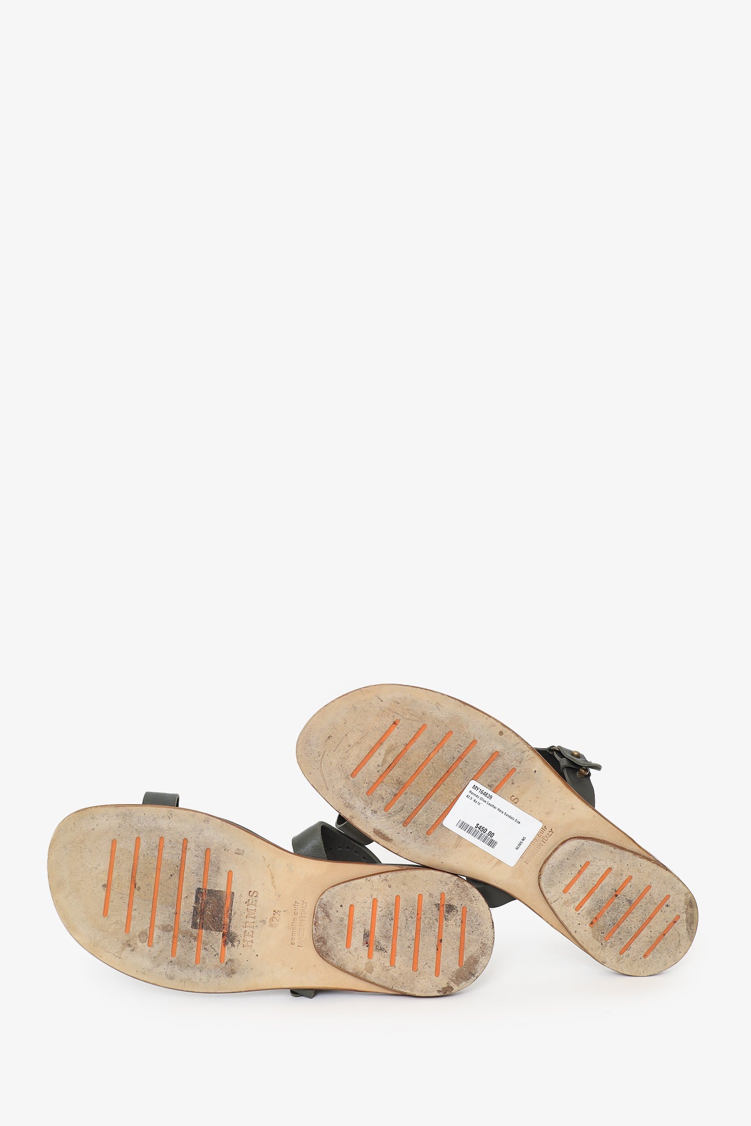 Hermès Olive Leather Hera Sandals Size 42.5