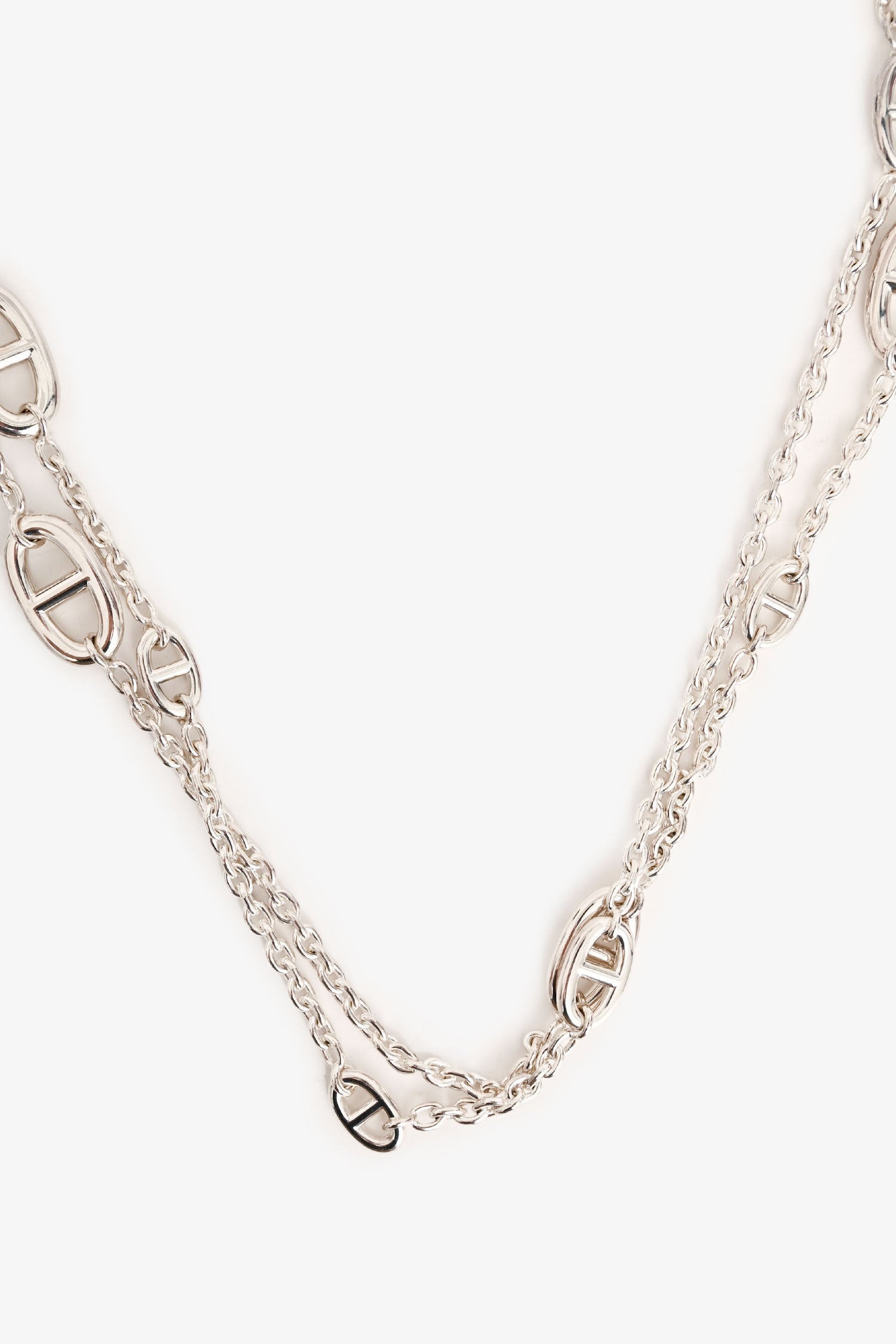 Hermès Sterling Silver Farandole Long Necklace 120