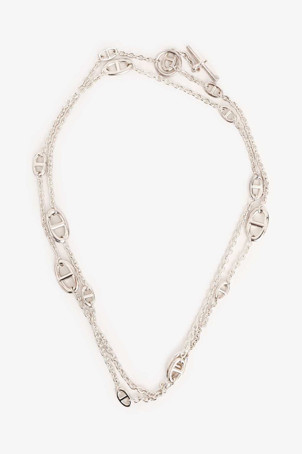 Hermès Sterling Silver Farandole Long Necklace 120
