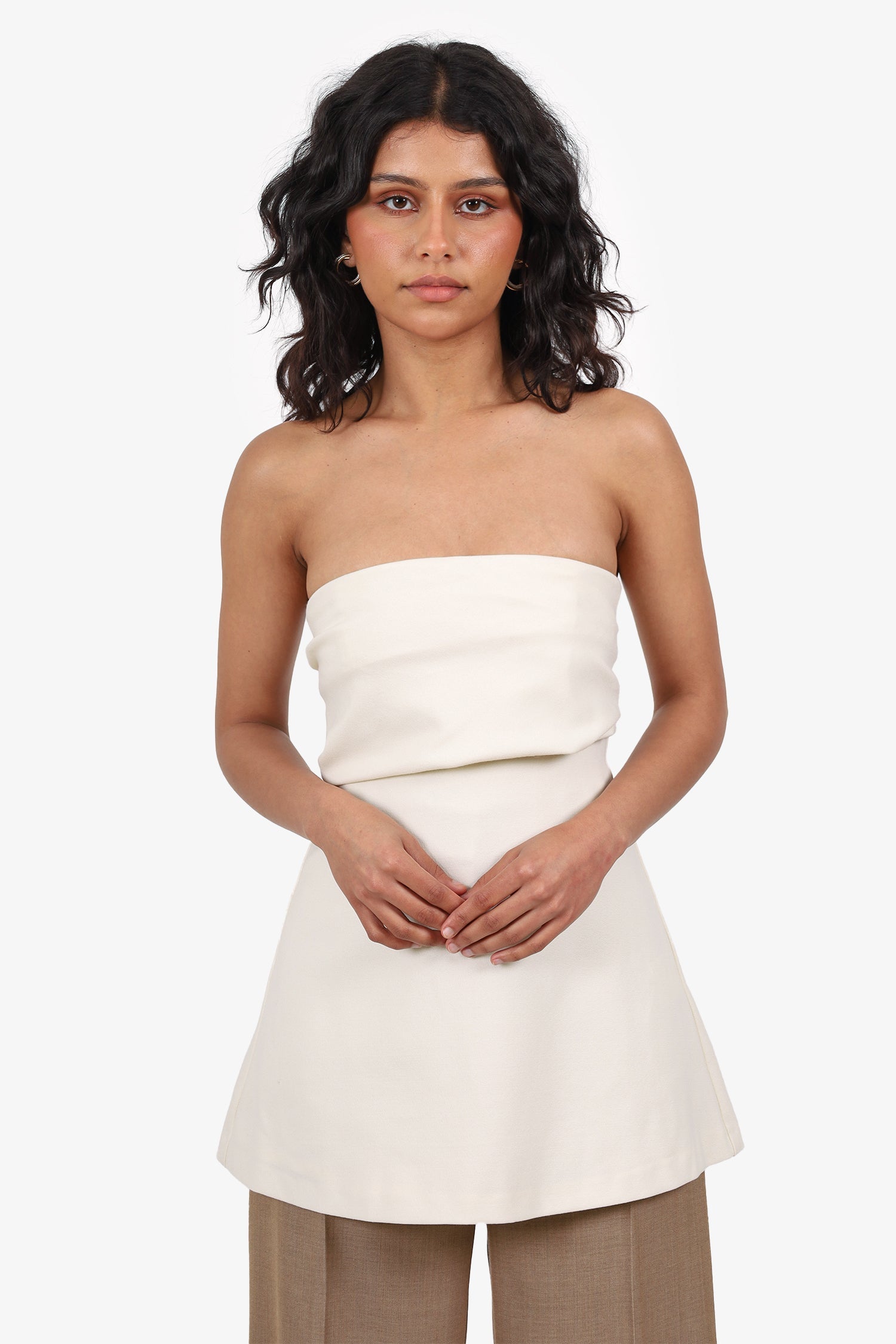 Toteme White Wool-Blend Sleeveless Top Size 32