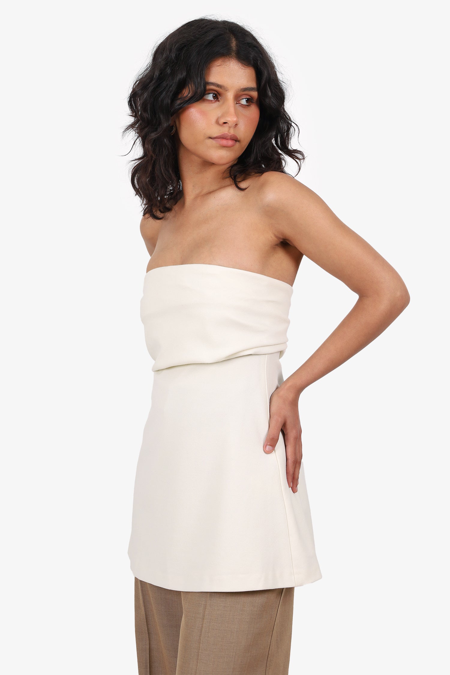 Toteme White Wool-Blend Sleeveless Top Size 32