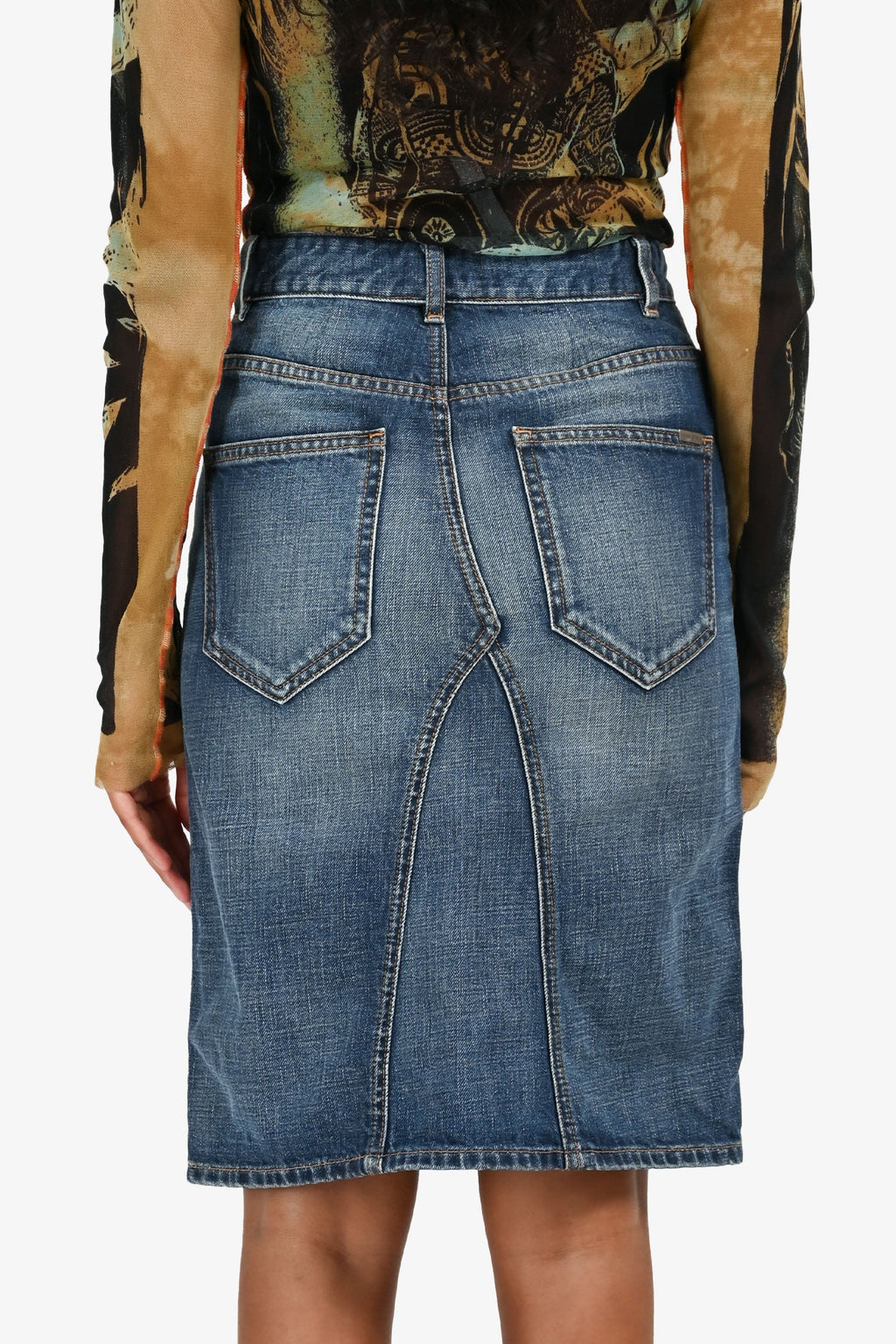 Isabel Marant Etoile Blue Denim Midi Jean Skirt Size 34