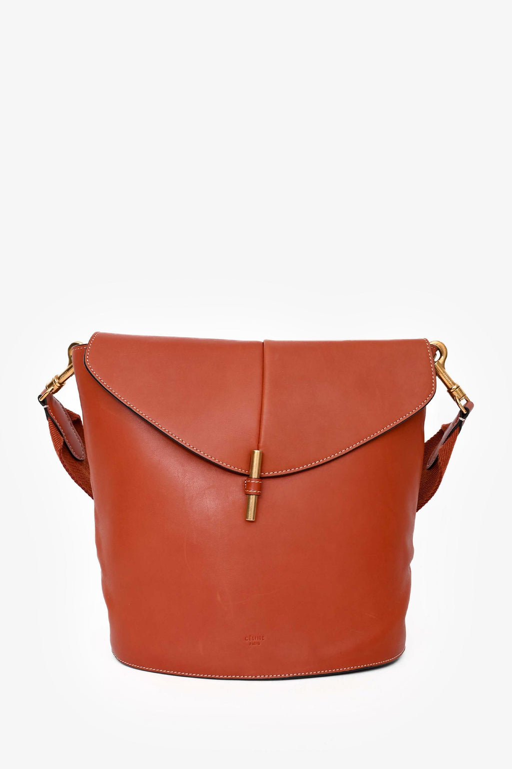 Celine 2015 Brown Leather Sangle Camera Shoulder Bag