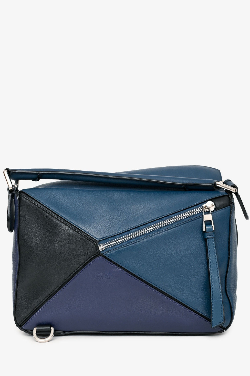 Loewe 2016 Black/Navy Small Puzzle Bag with Strap