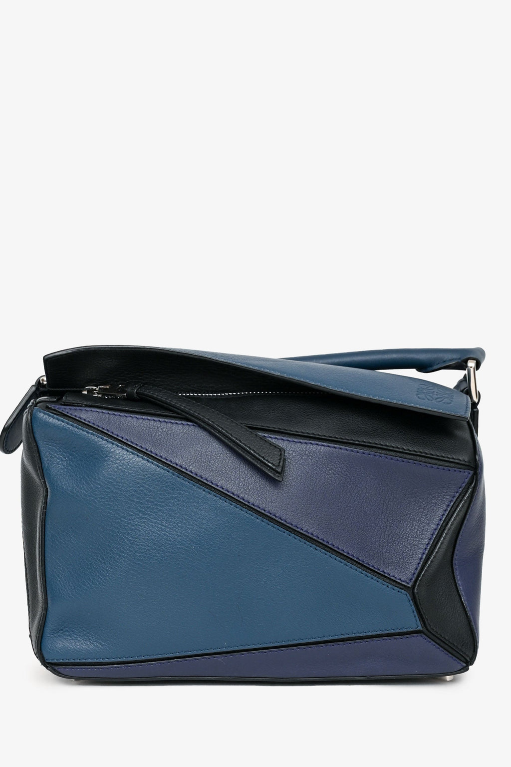 Loewe 2016 Black/Navy Small Puzzle Bag with Strap