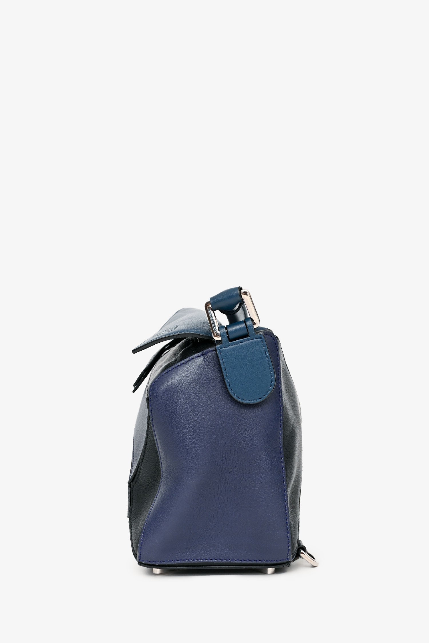 Loewe 2016 Black/Navy Small Puzzle Bag with Strap