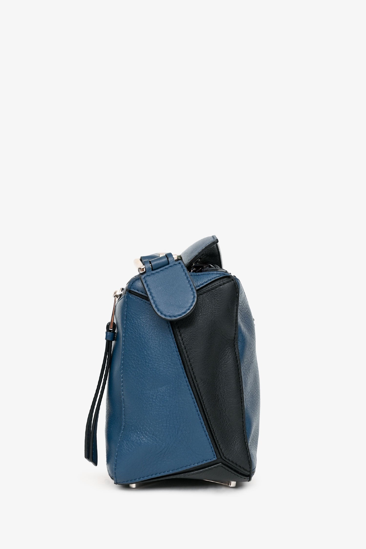 Loewe 2016 Black/Navy Small Puzzle Bag with Strap
