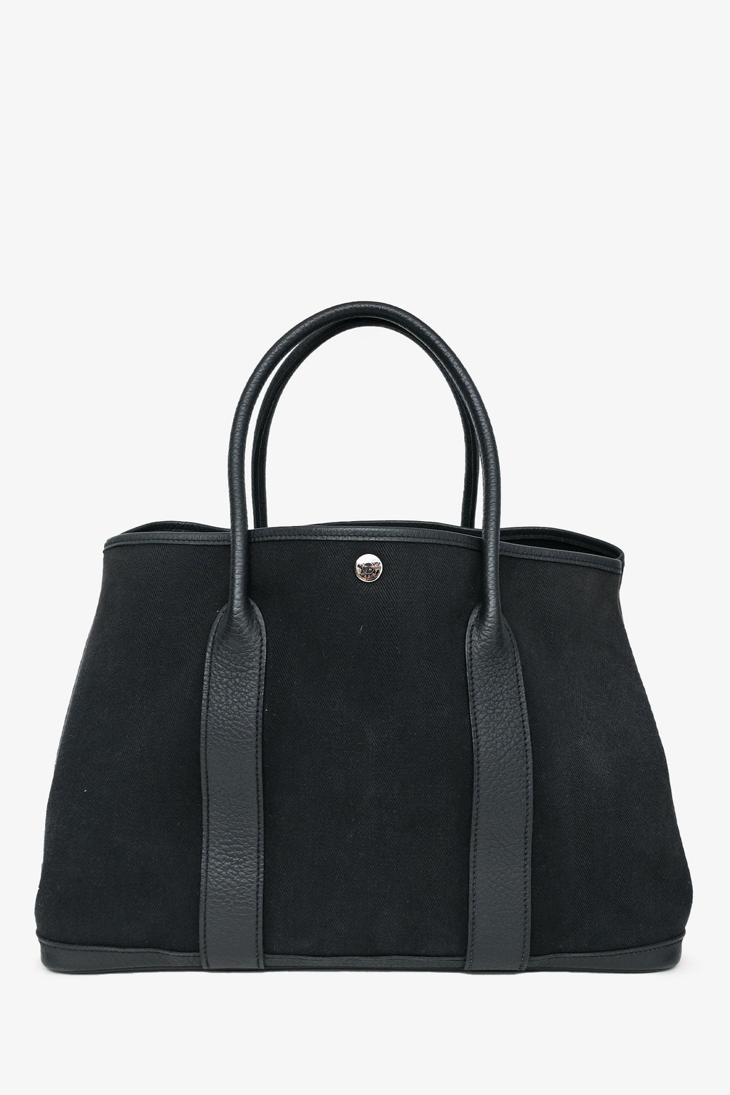 Hermès 2014 Black Toile Canvas/Leather Garden Party 36