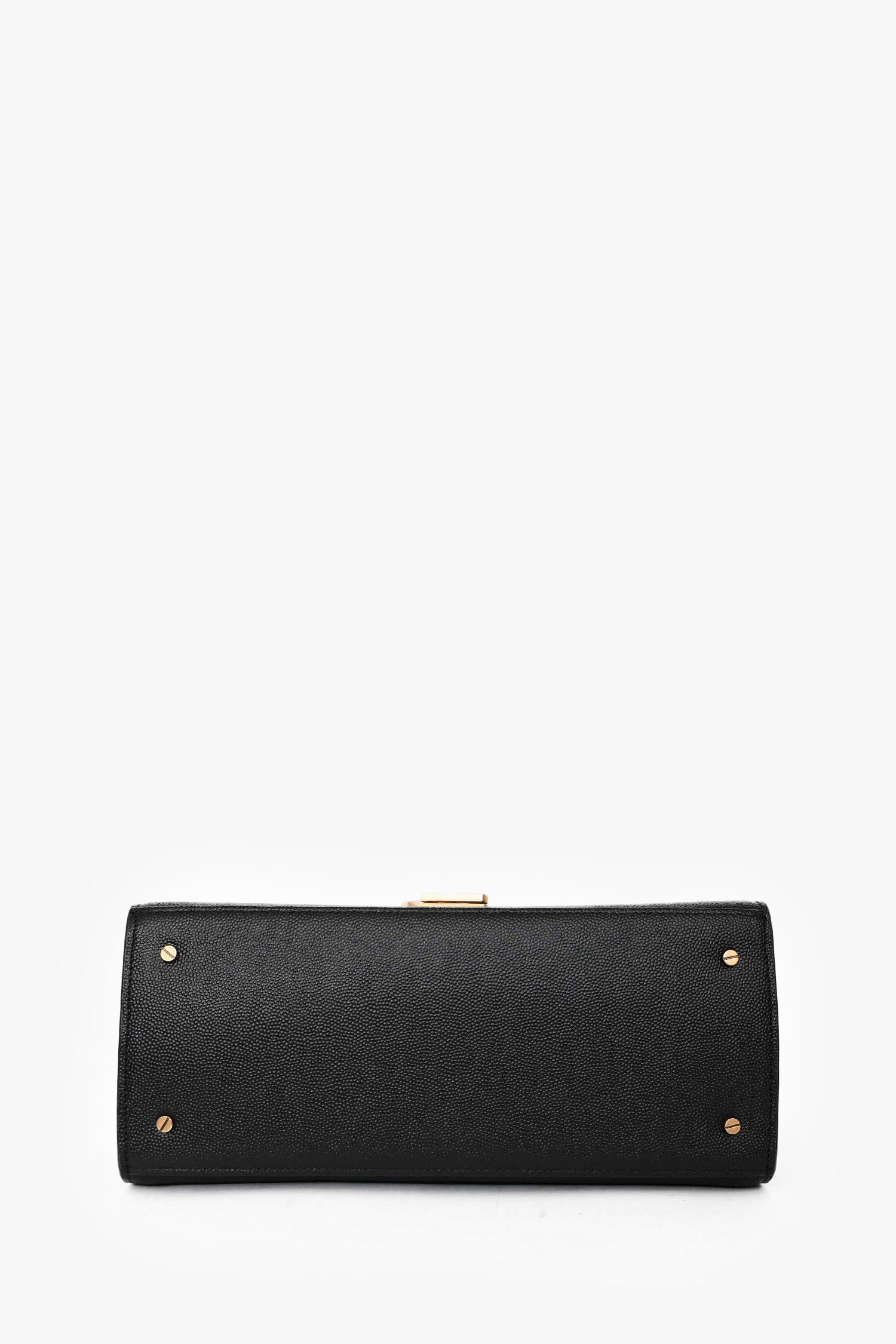 Saint Laurent 2019 Black Leather Cassandre Top Handle with Strap