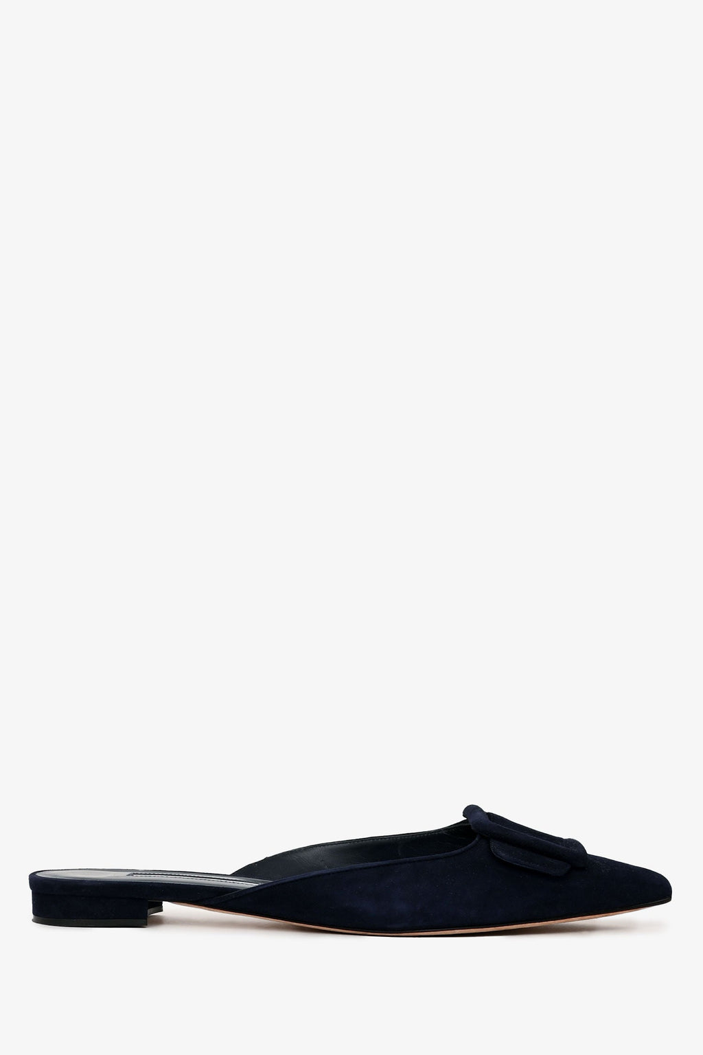 Manolo Blahnik Navy Suede Leather Maysala Mules Size 41