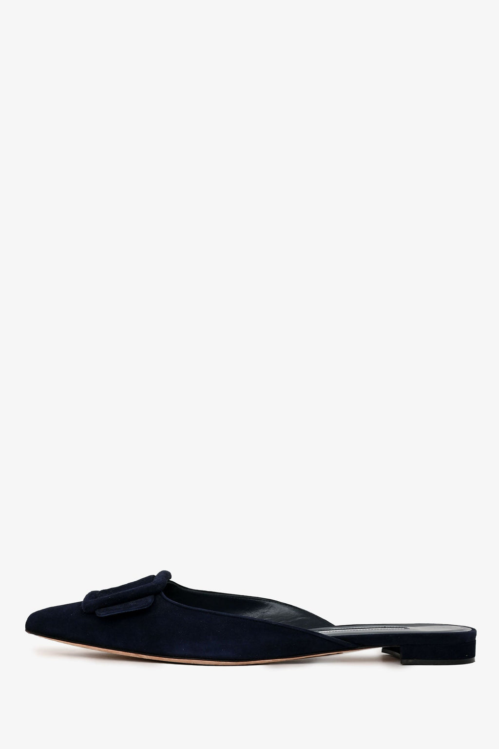 Manolo Blahnik Navy Suede Leather Maysala Mules Size 41