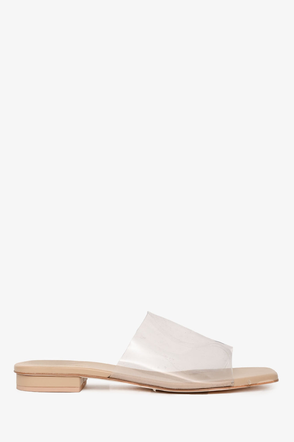 Cult Gaia Beige Leather/PVC Slides Size 41