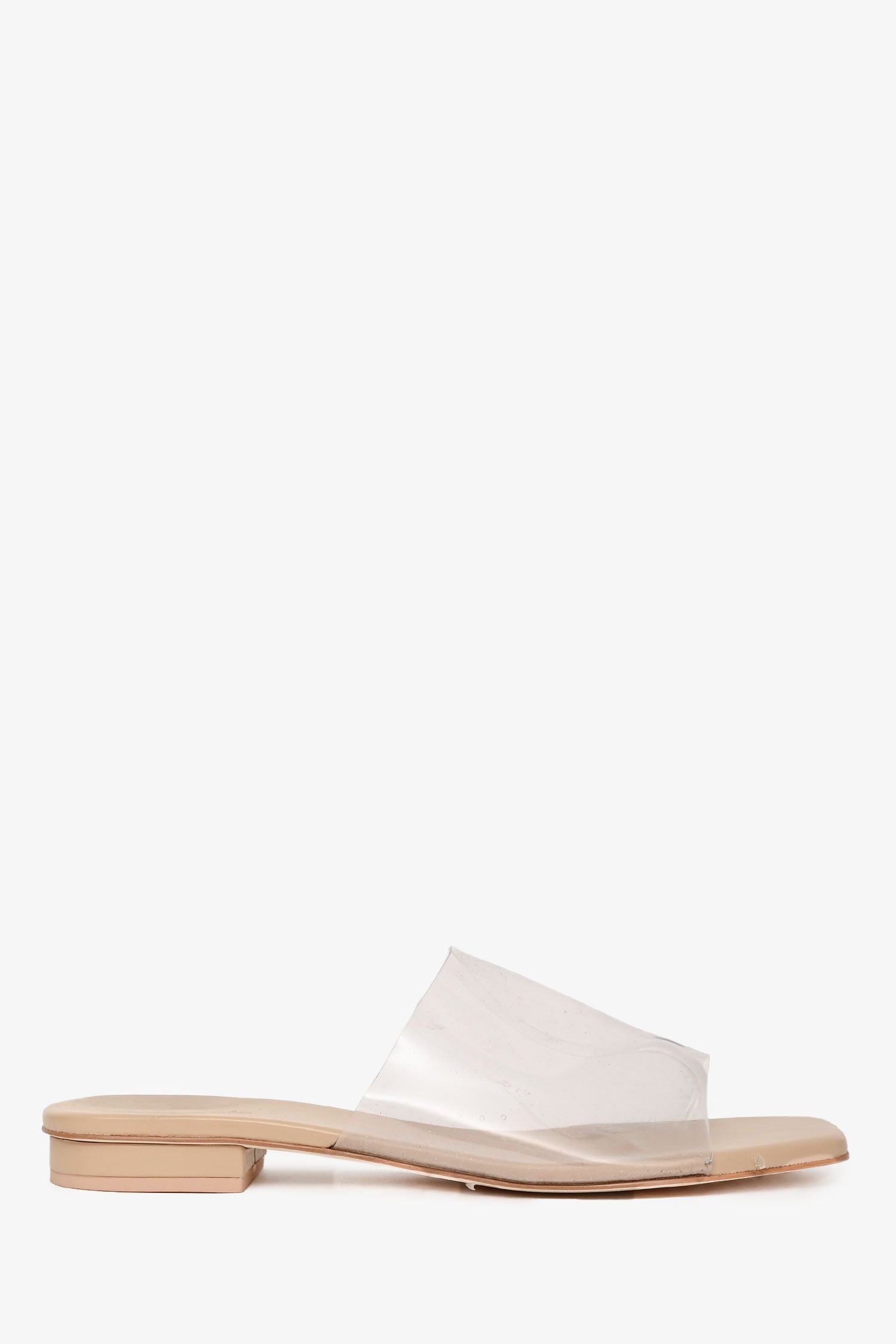 Cult Gaia Beige Leather/PVC Slides Size 41