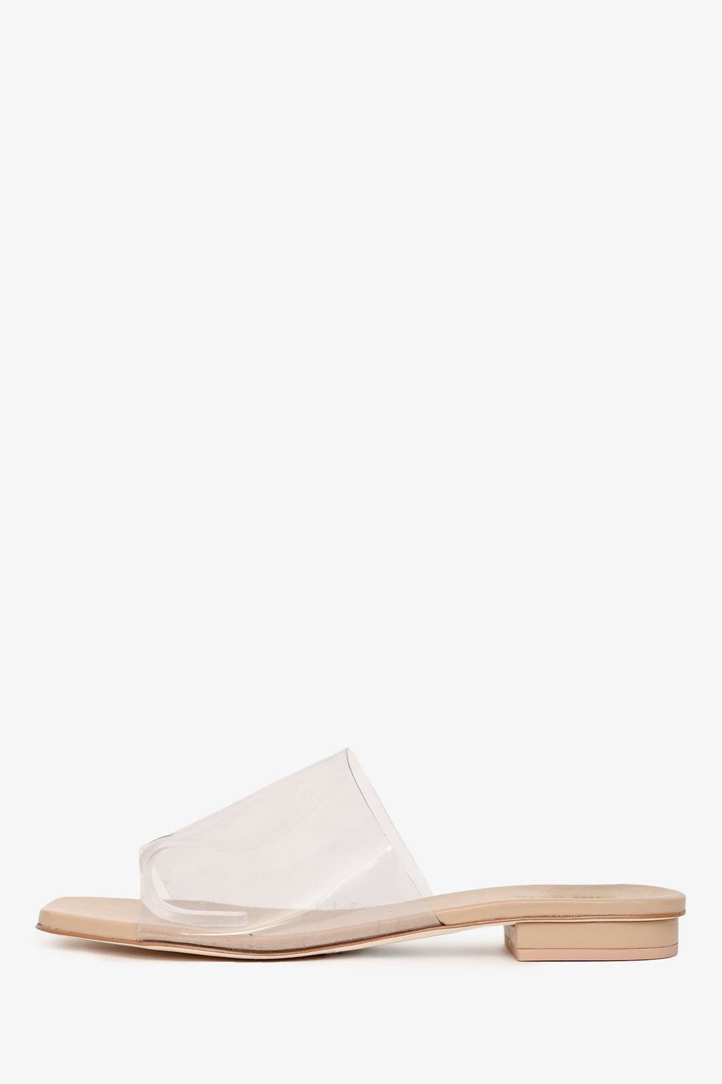 Cult Gaia Beige Leather/PVC Slides Size 41