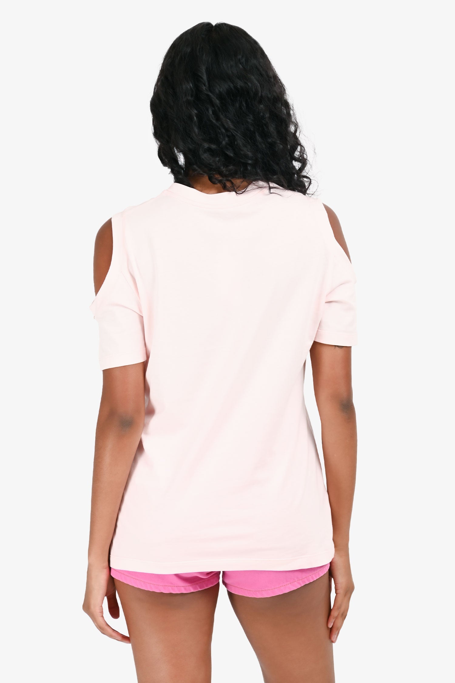 Versace Pink Cut-Out Crystal Logo Shirt Size 42