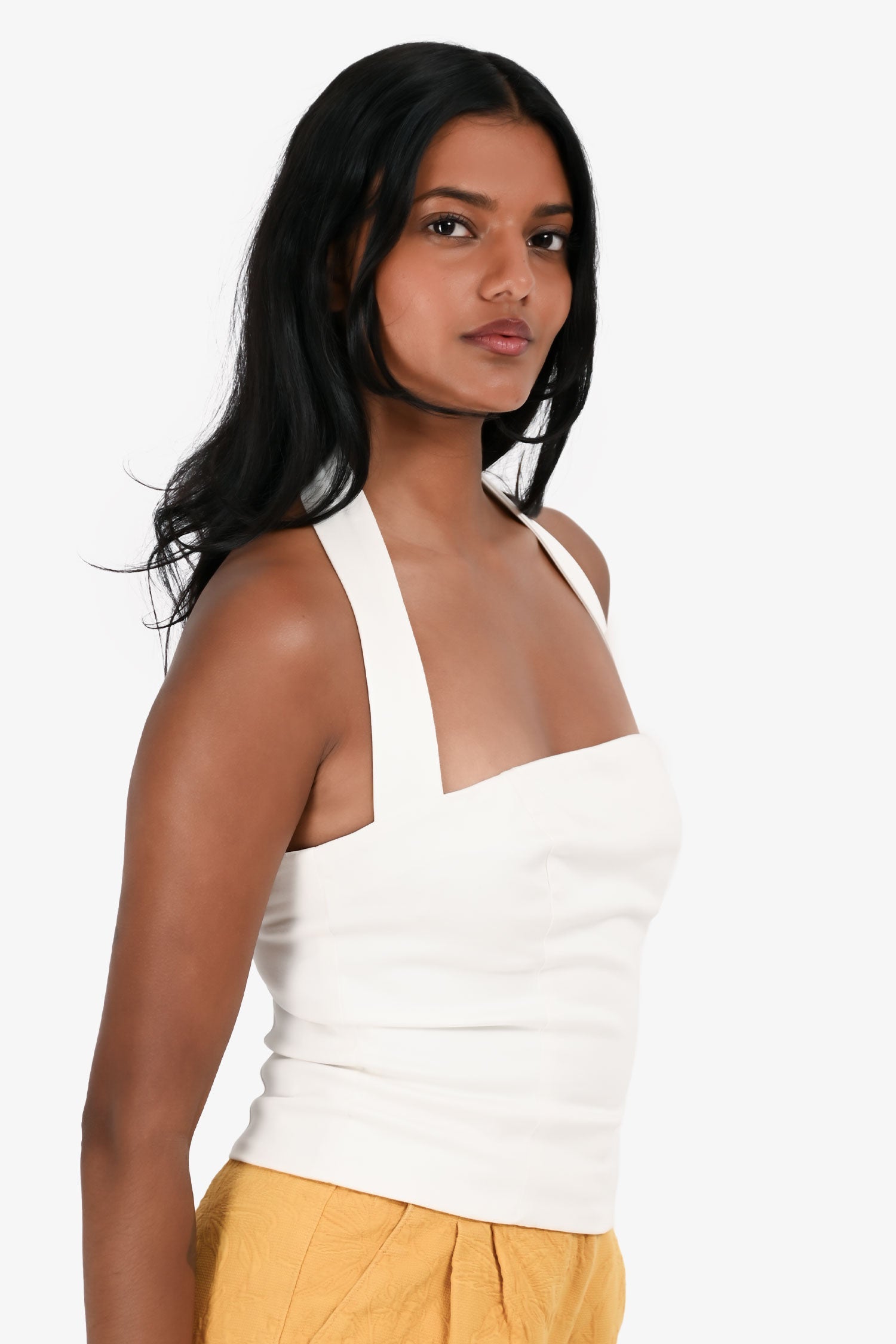 Majorelle White Halterneck Top Size XS