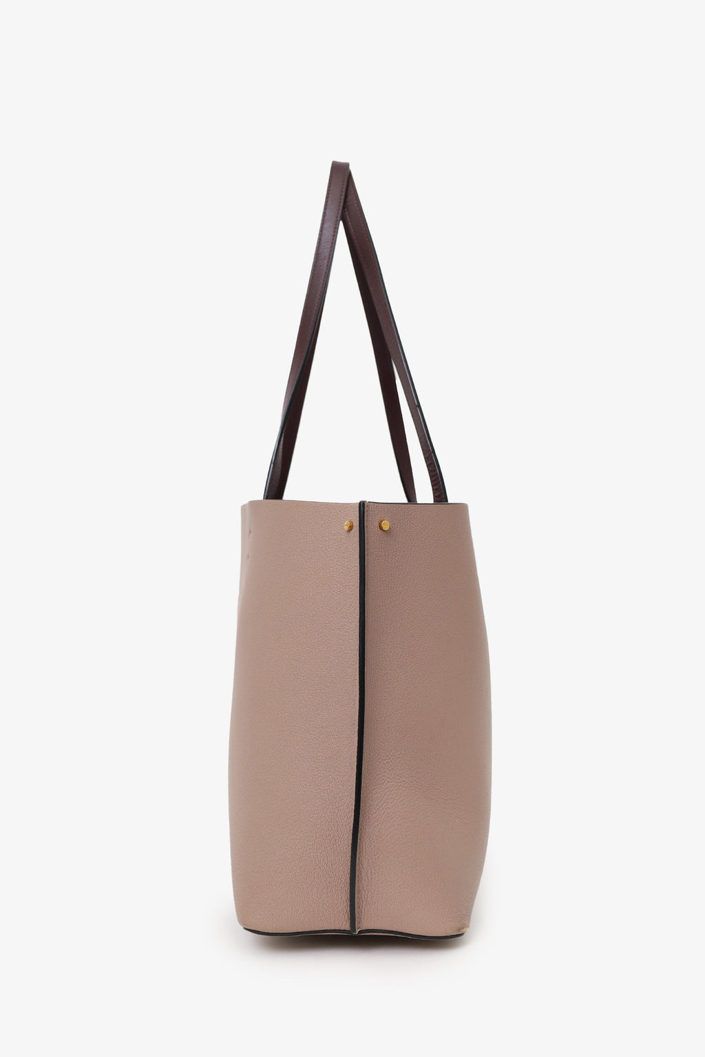 Valentino Taupe/Brown Leather Fillme Shopping Tote