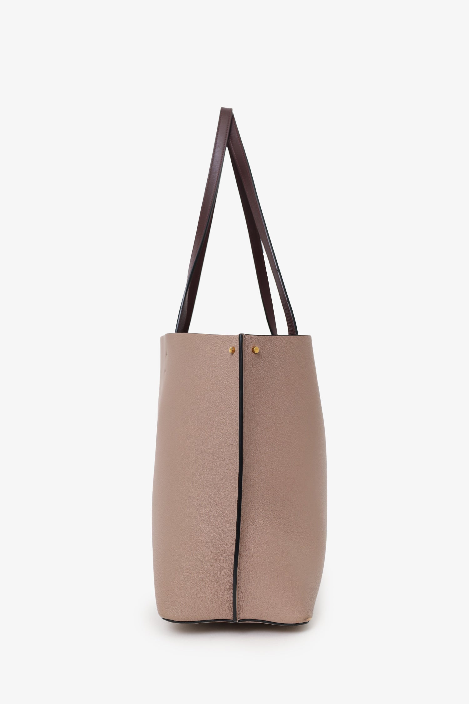 Valentino Taupe/Brown Leather Fillme Shopping Tote