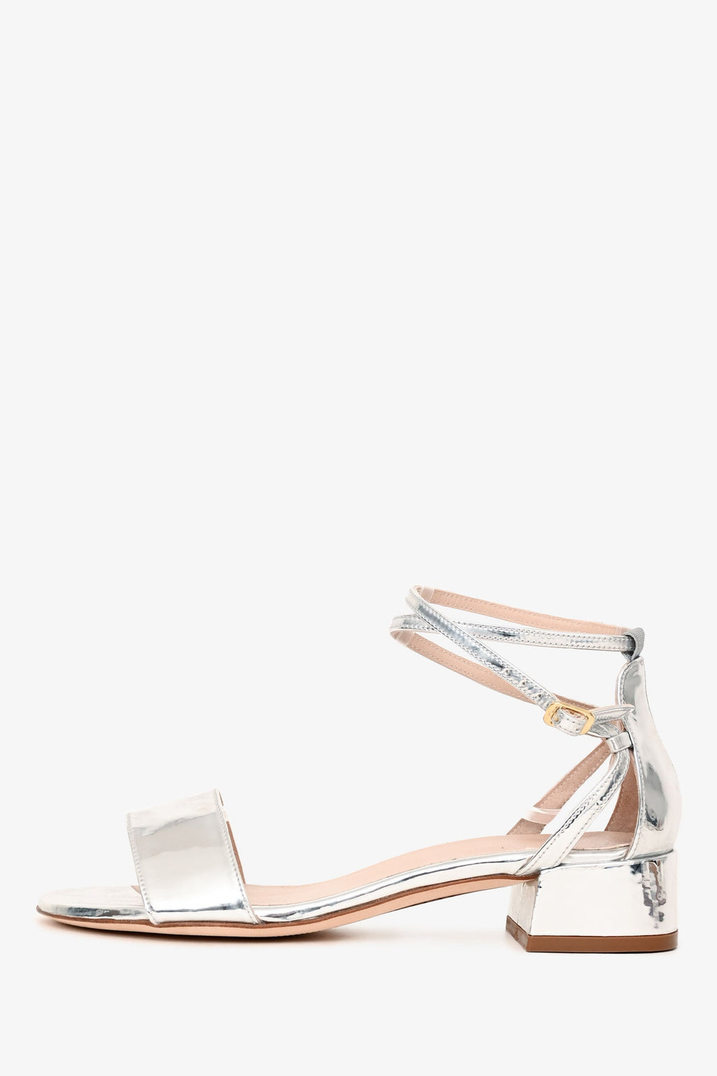 Stuart Weitzman Silver Metallic Leather Sandals Size 36.5