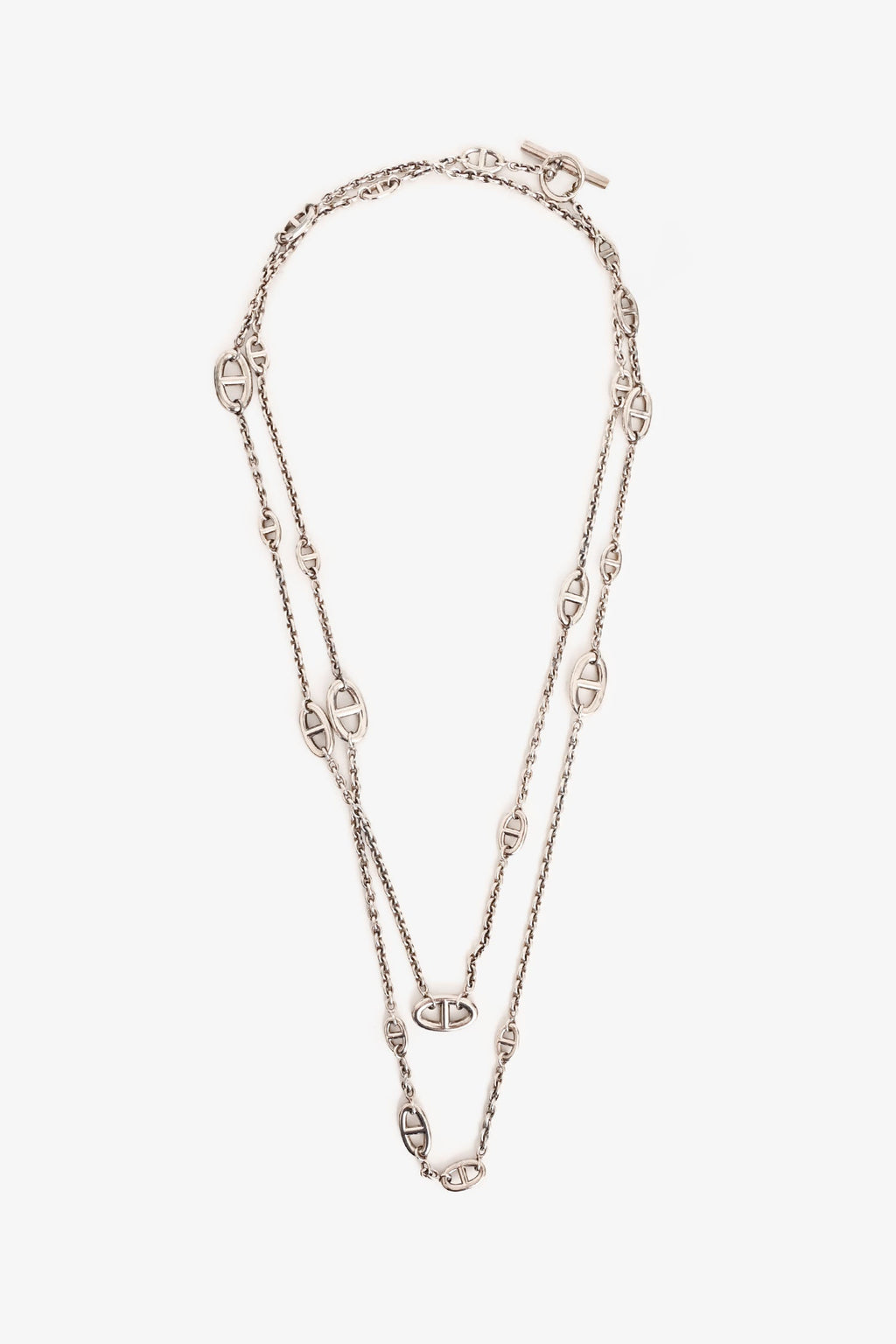 Hermès Sterling Silver Farandole Long Necklace 160
