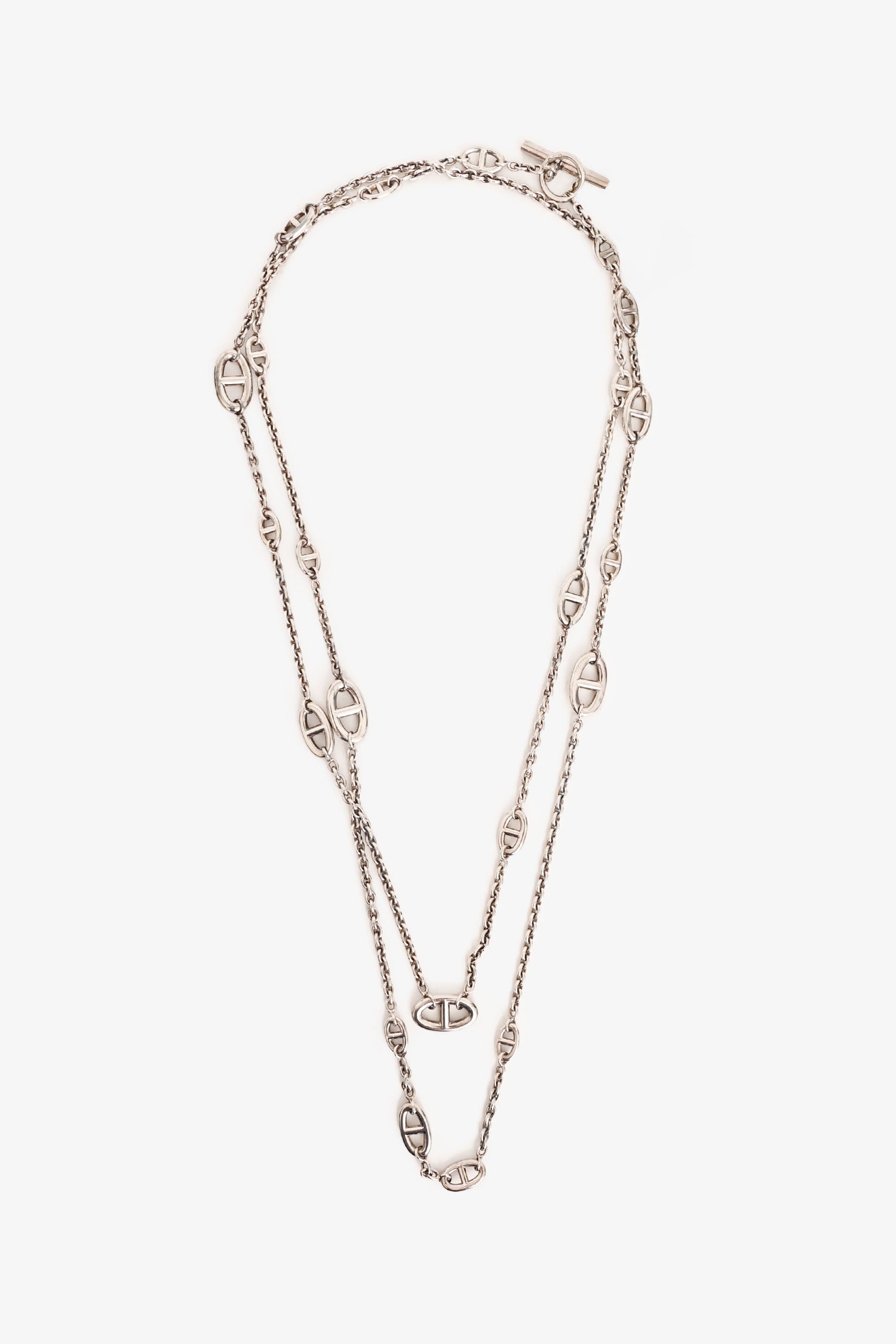 Hermès Sterling Silver Farandole Long Necklace 160