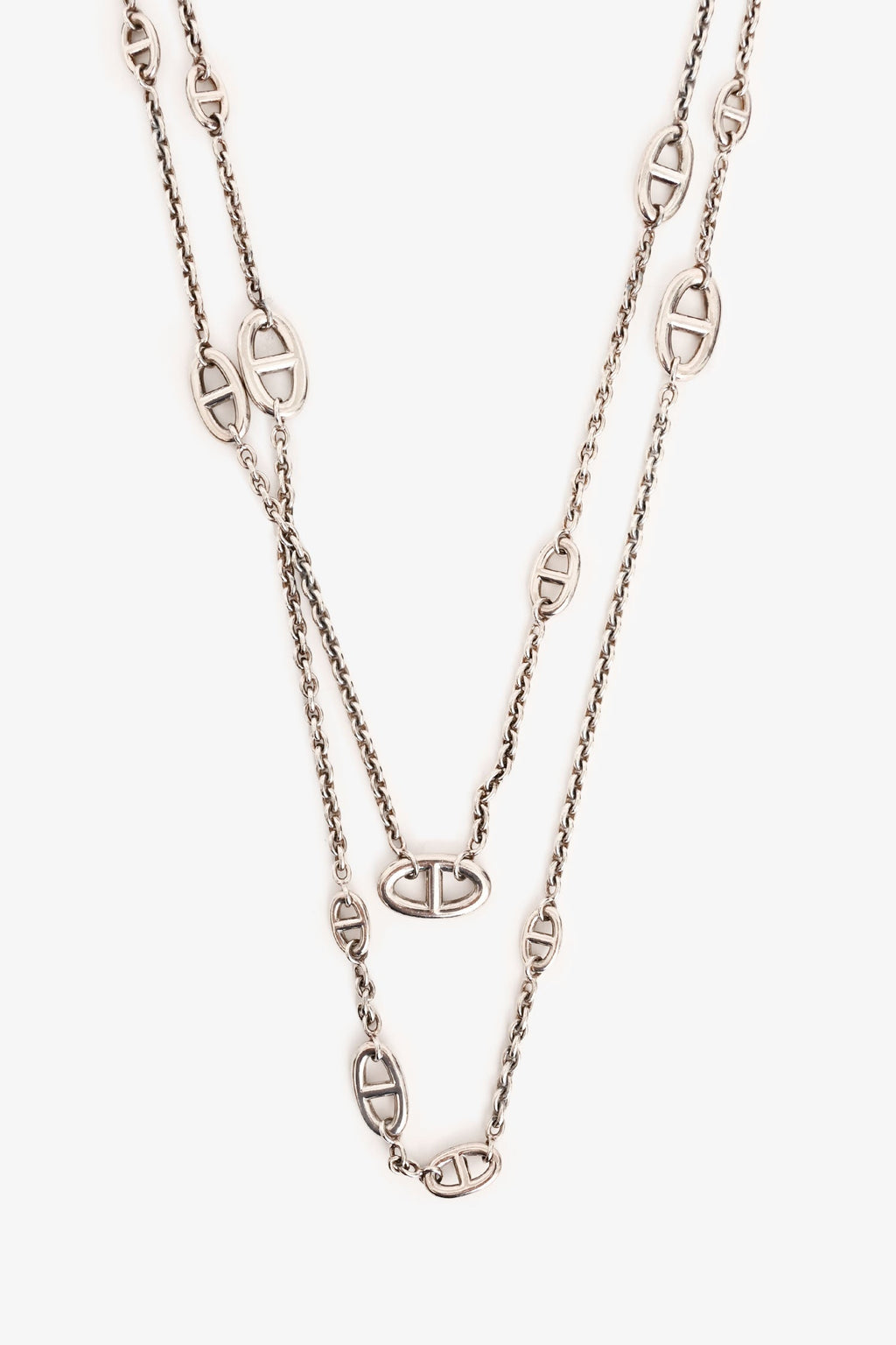 Hermès Sterling Silver Farandole Long Necklace 160