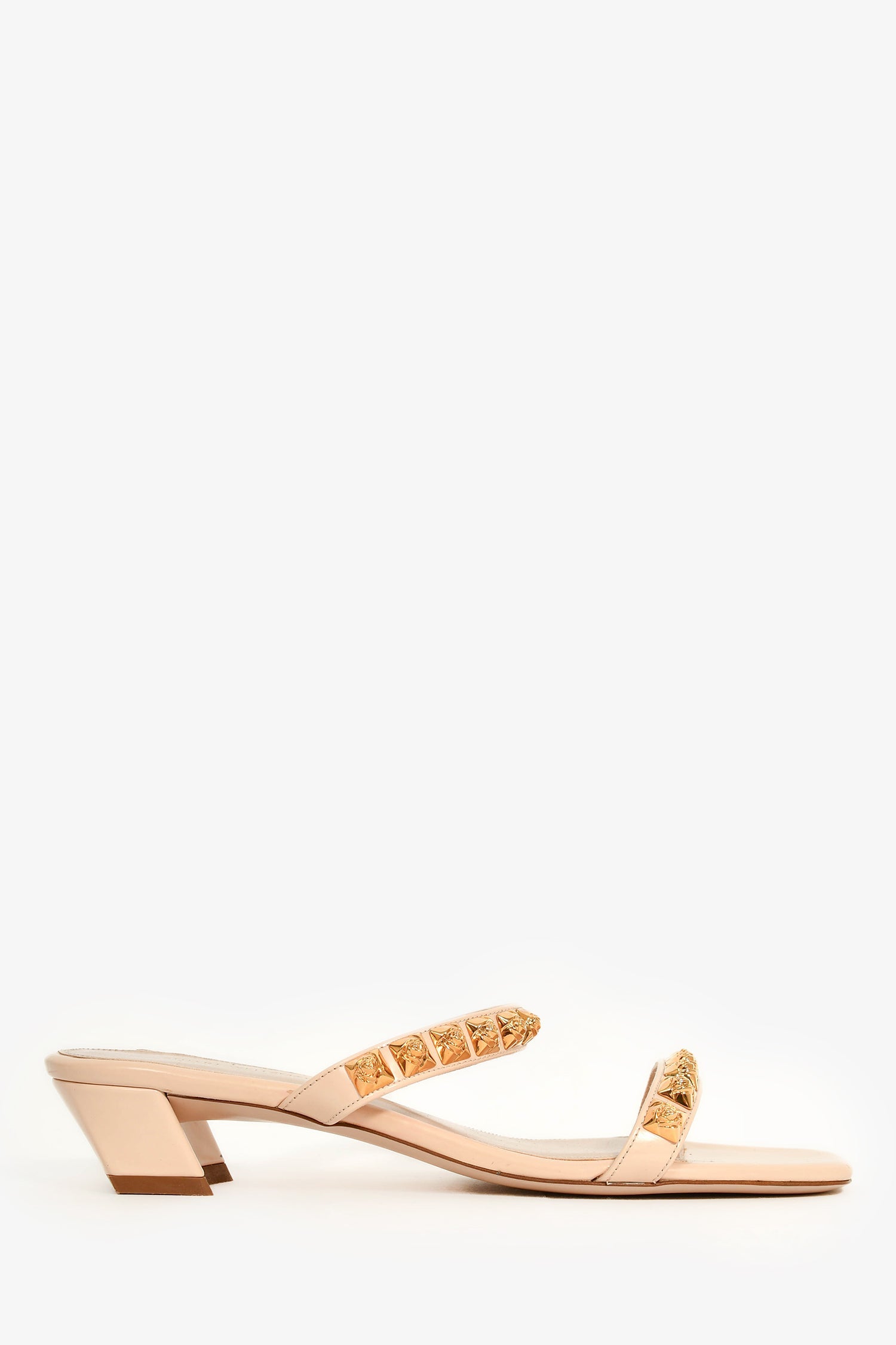 Stuart Weitzman Pink Leather Gold Studded Sandals Size 39