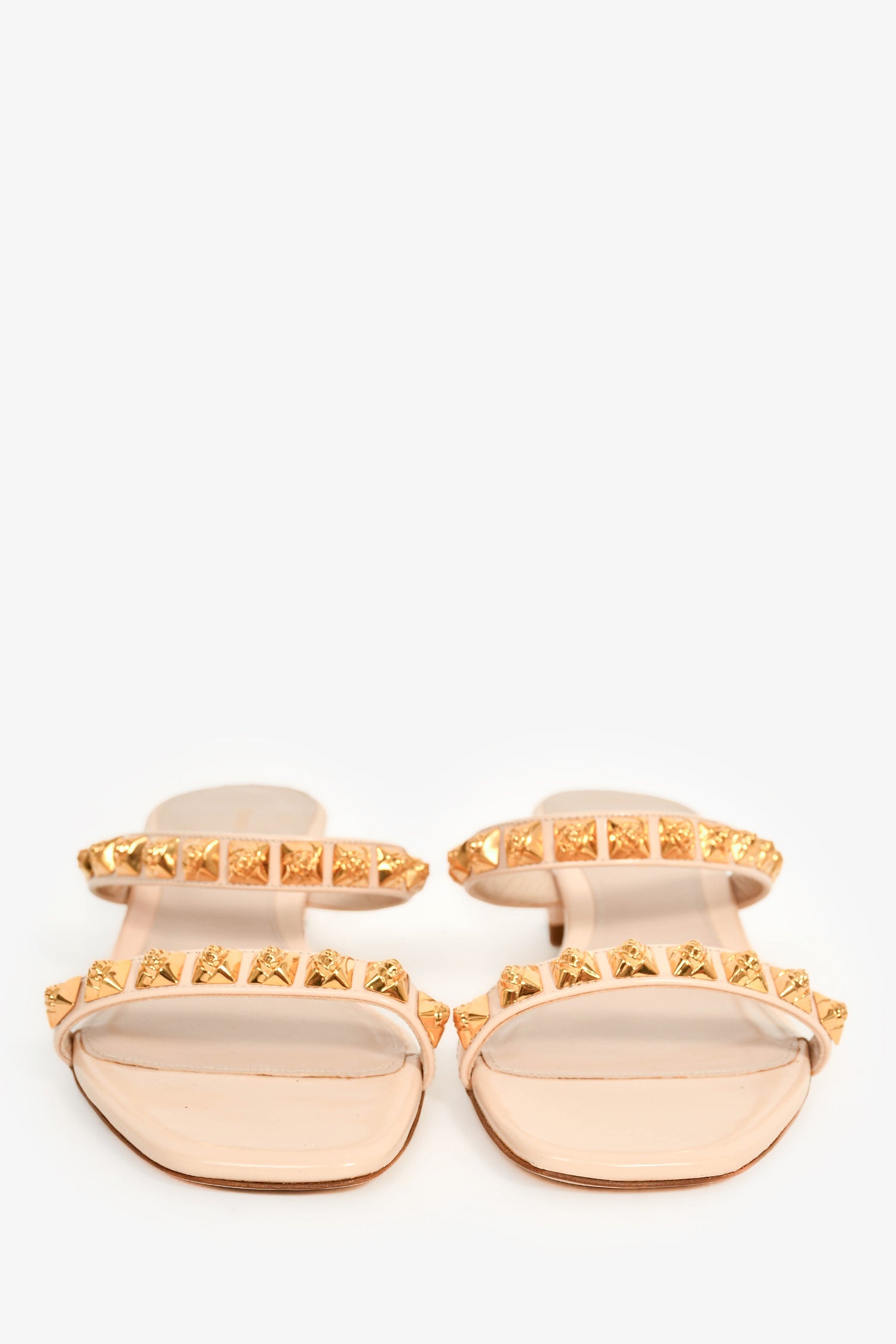 Stuart Weitzman Pink Leather Gold Studded Sandals Size 39