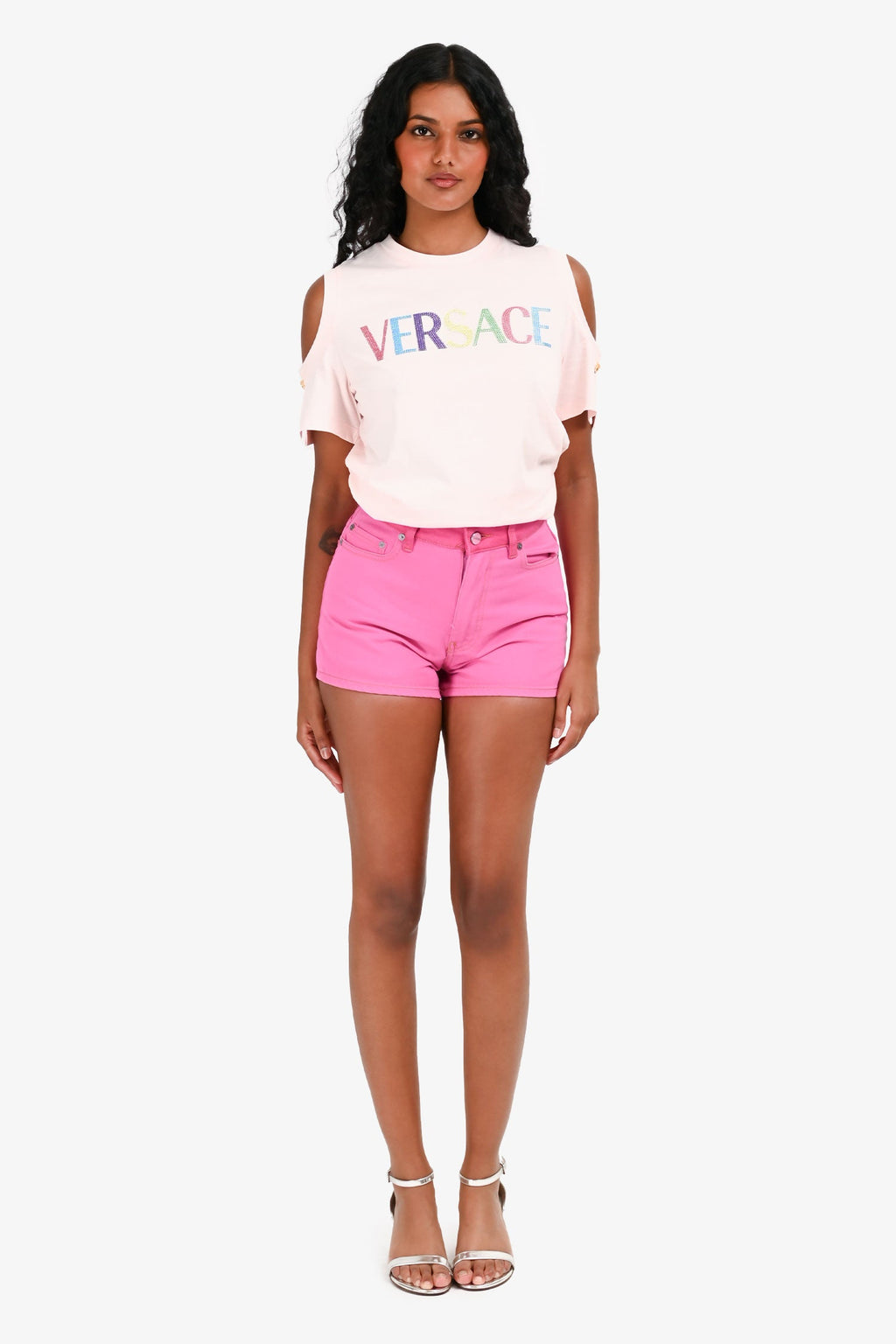 Ganni Pink Denim Shorts Size 24