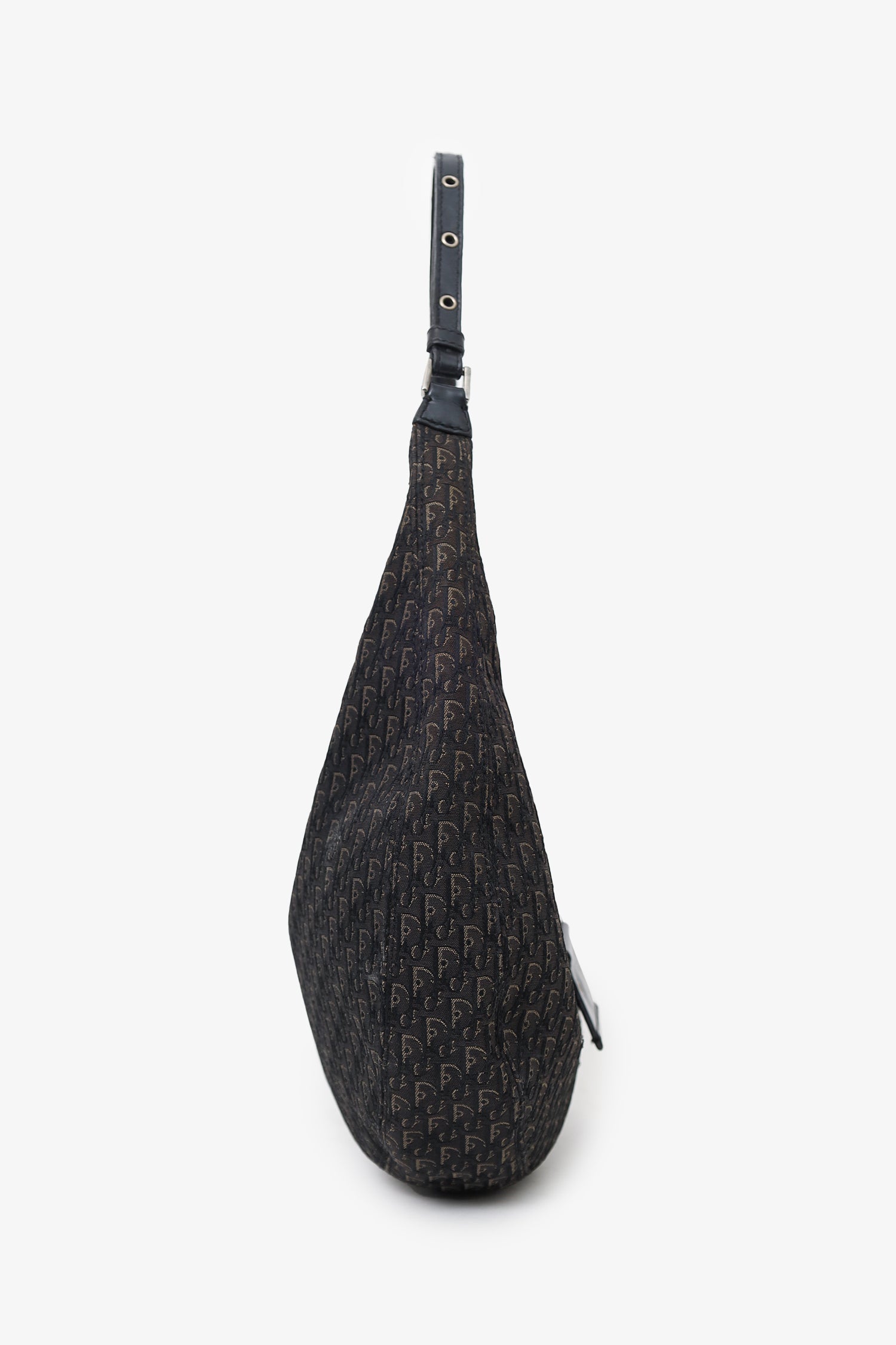 Christian Dior 2005 Black Diorissimo Canvas and Leather Street Chic Crossbody