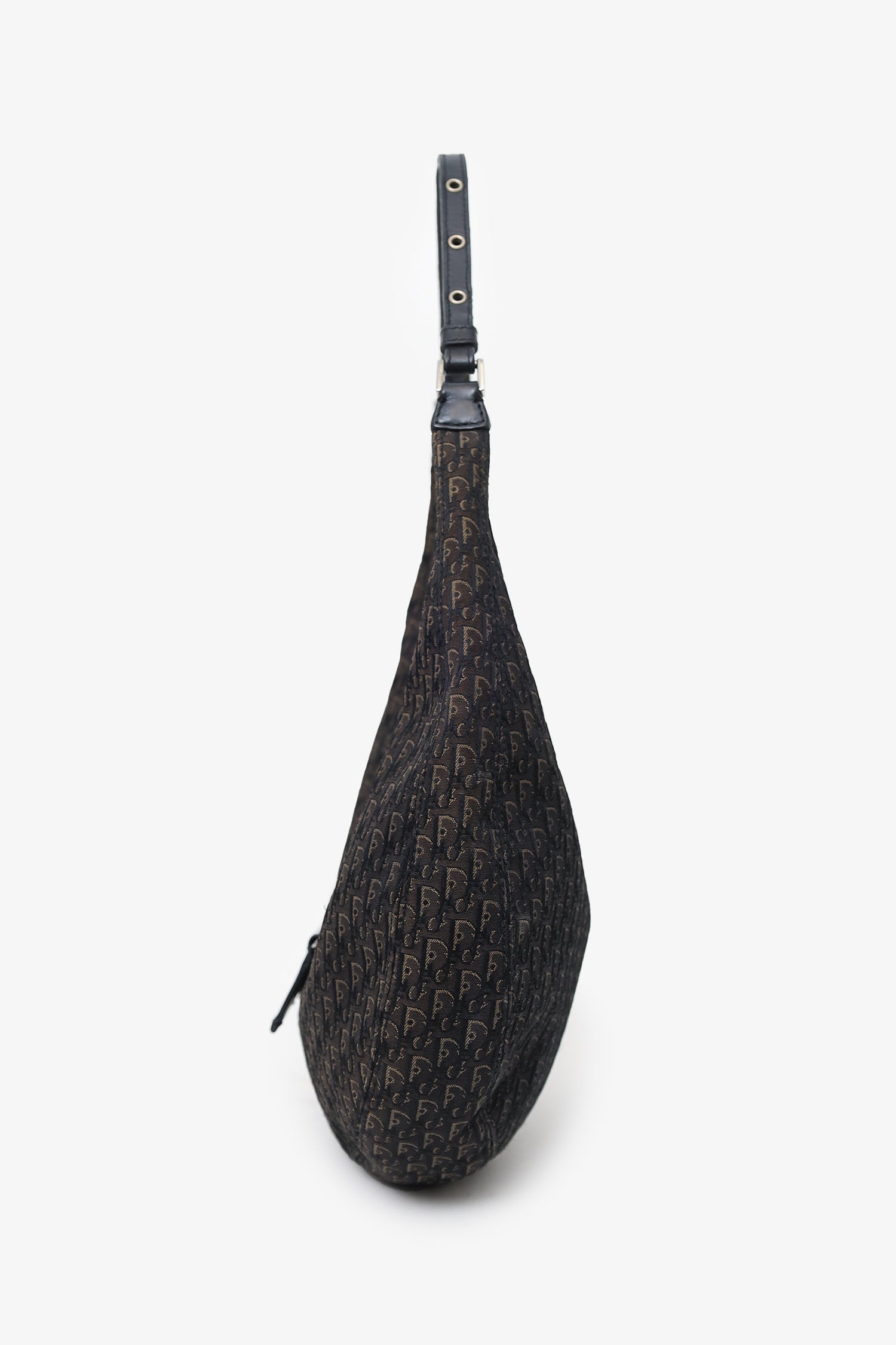 Christian Dior 2005 Black Diorissimo Canvas and Leather Street Chic Crossbody