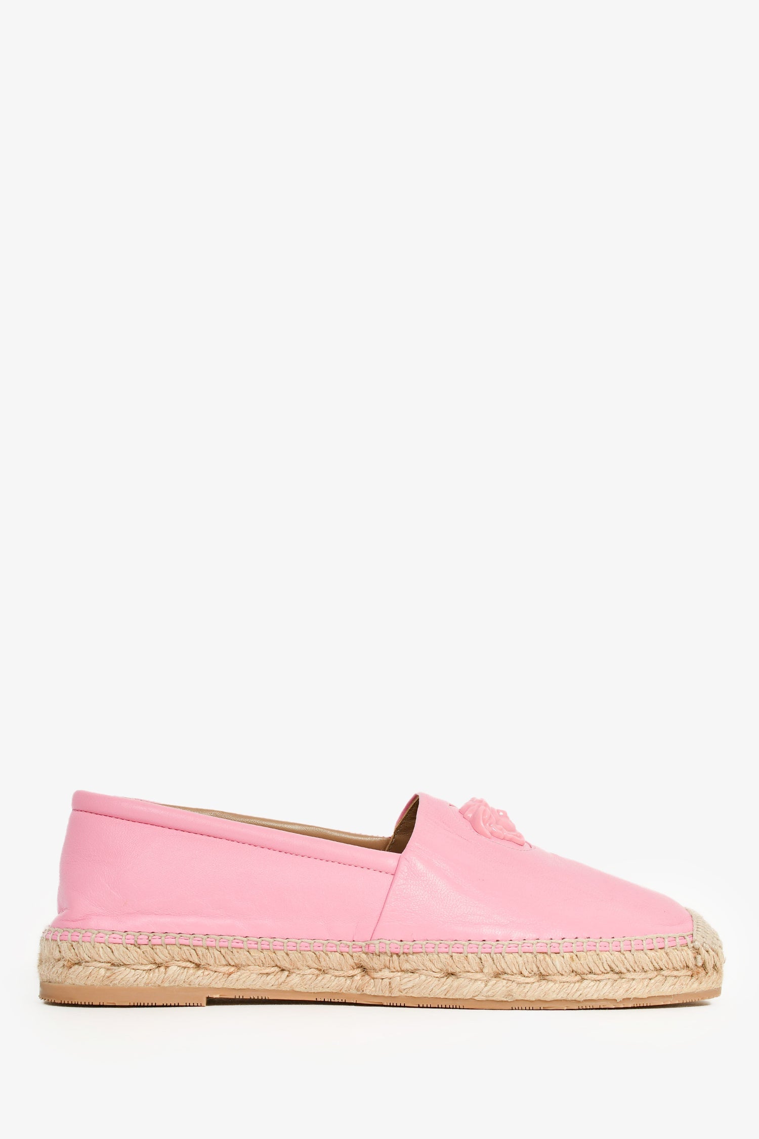 Versace Pink Medusa Head Espadrilles Size 39.5