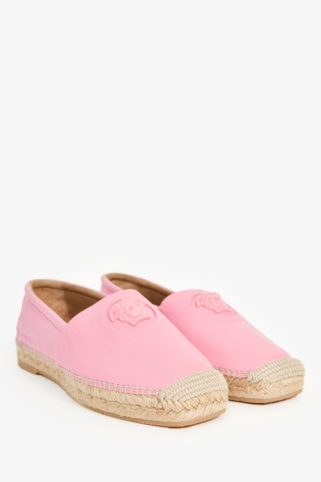 Versace Pink Medusa Head Espadrilles Size 39.5