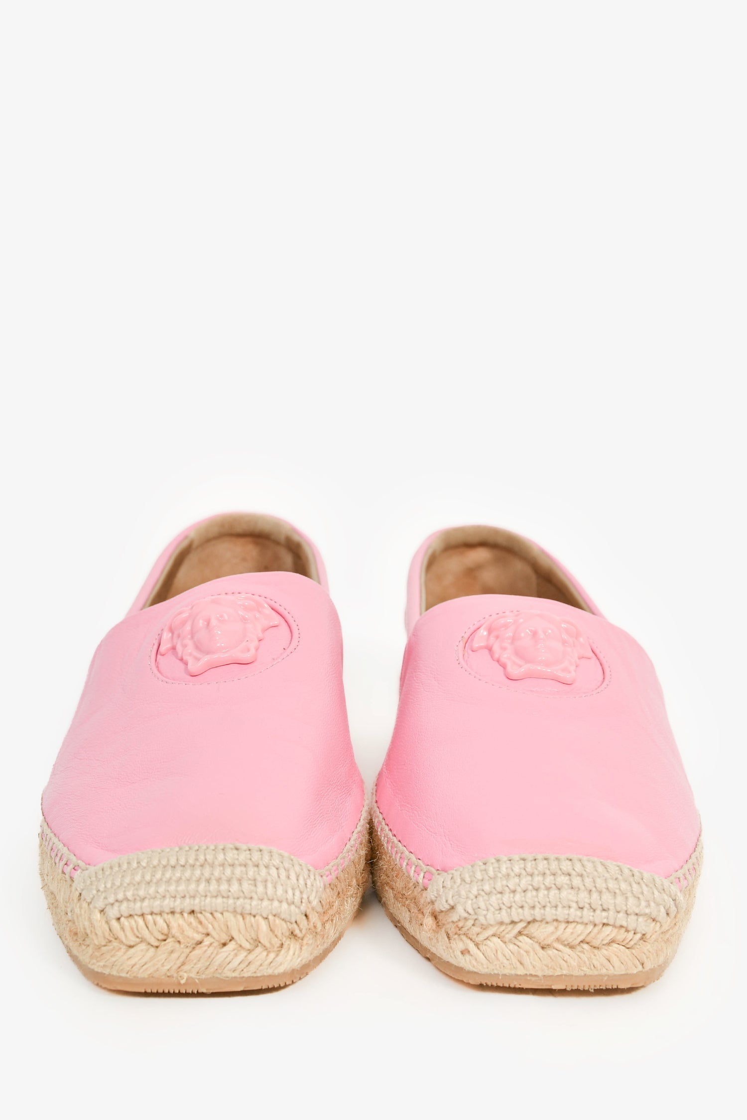 Versace Pink Medusa Head Espadrilles Size 39.5