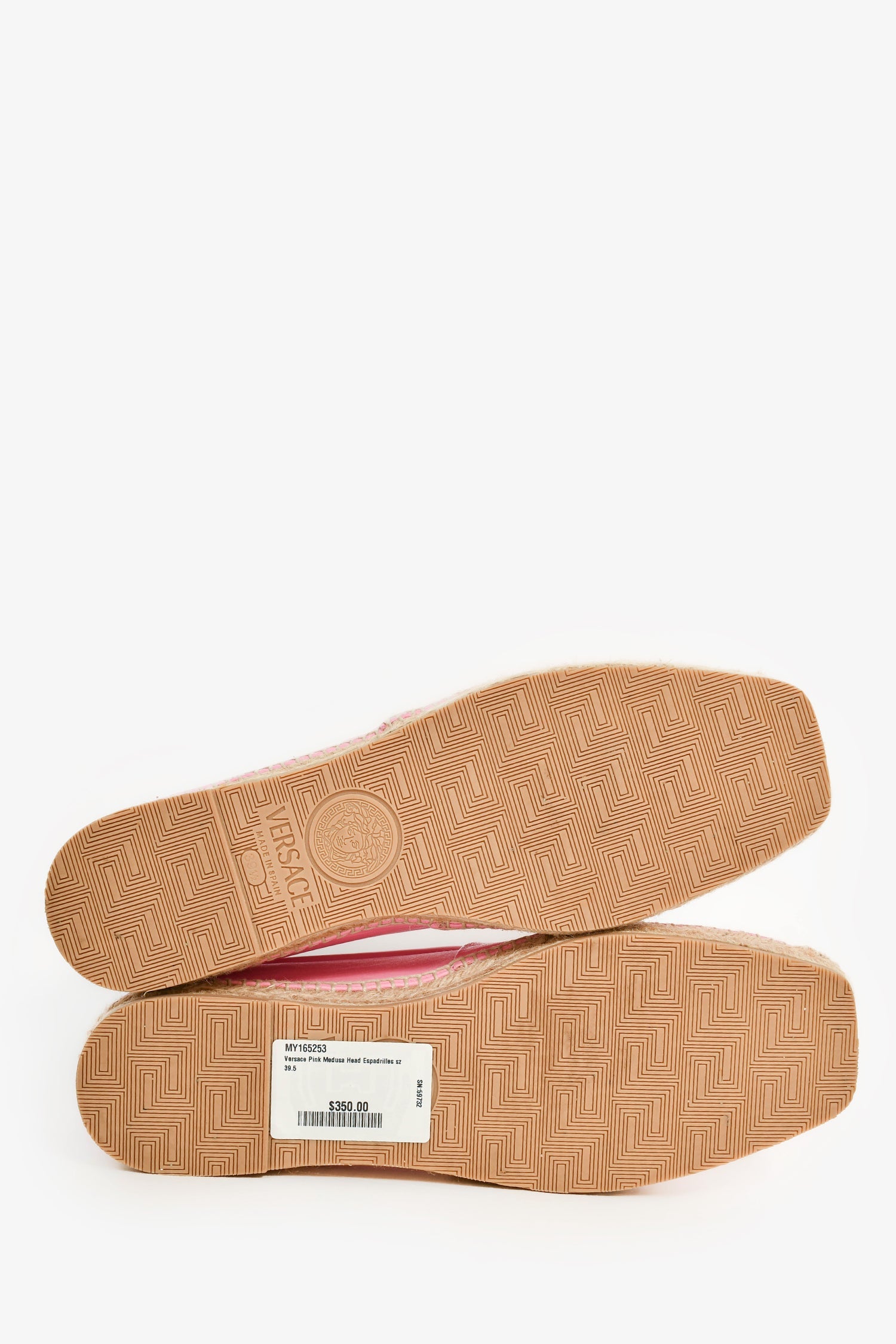 Versace Pink Medusa Head Espadrilles Size 39.5