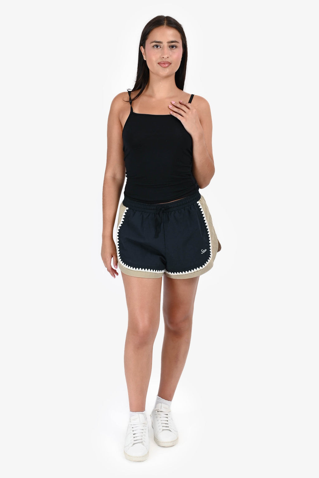 Sea New York Black/Taupe Nylon Shorts Size S